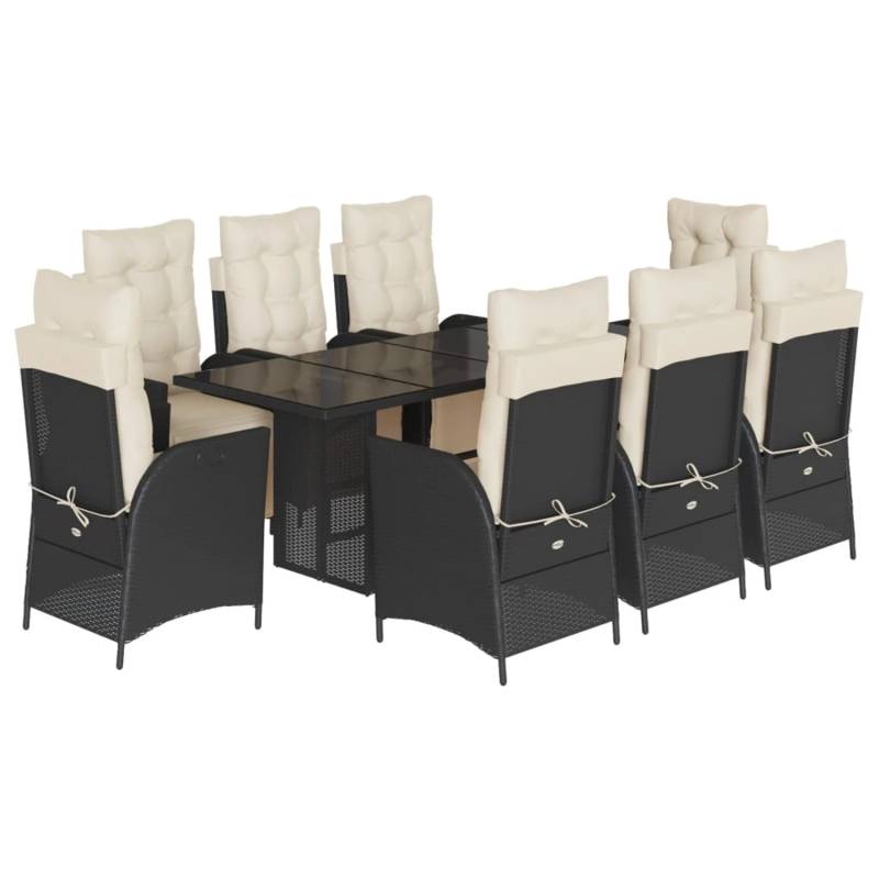 vidaXL 9-Tlg Garten-Essgruppe mit Kissen Schwarz Poly Rattan 3213351 vidaXL 9-Tlg Garten-Essgruppe mit Kissen Schwarz Poly Rattan 3213351 von VIDAXL