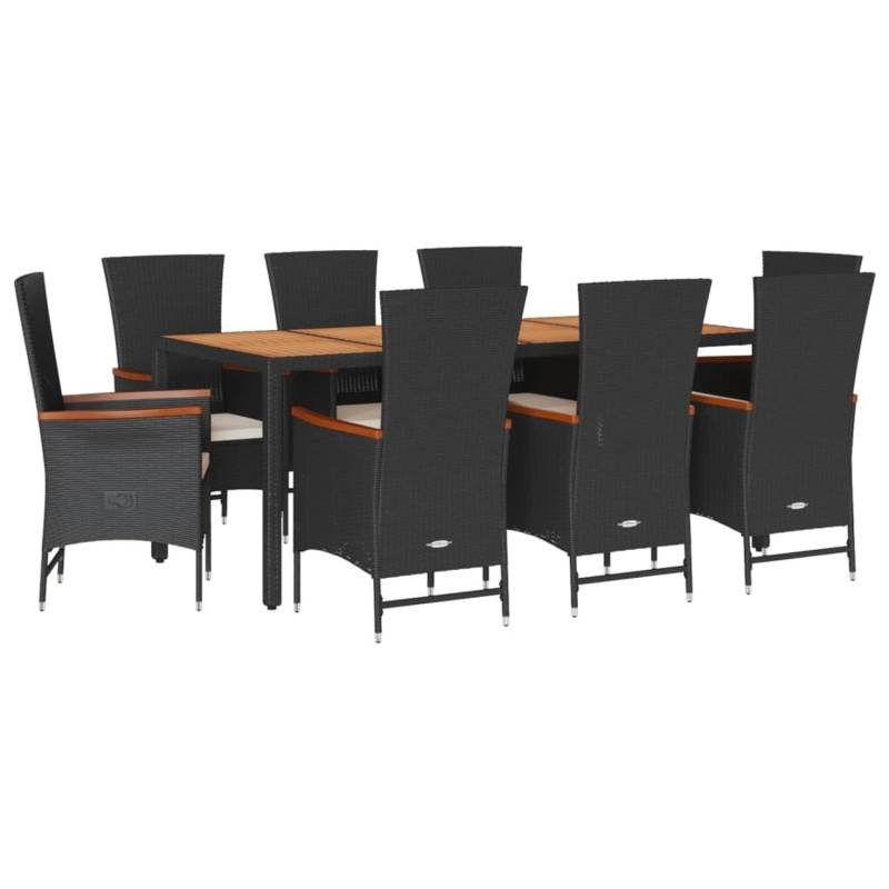 vidaXL 9-Tlg Garten-Essgruppe mit Kissen Schwarz Poly Rattan 3277516 vidaXL 9-Tlg Garten-Essgruppe mit Kissen Schwarz Poly Rattan 3277516 von VIDAXL