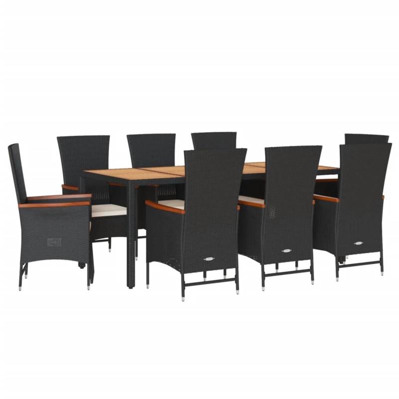 vidaXL 9-Tlg Garten-Essgruppe mit Kissen Schwarz Poly Rattan 3277521 vidaXL 9-Tlg Garten-Essgruppe mit Kissen Schwarz Poly Rattan 3277521 von VIDAXL