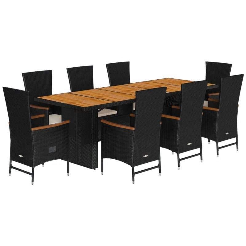 vidaXL 9-Tlg Garten-Essgruppe mit Kissen Schwarz Poly Rattan 3277524 vidaXL 9-Tlg Garten-Essgruppe mit Kissen Schwarz Poly Rattan 3277524 von VIDAXL