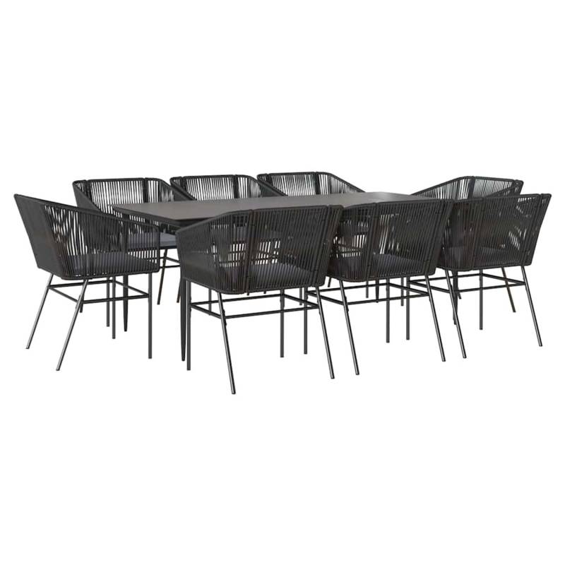 vidaXL 9-Tlg Garten-Essgruppe mit Kissen Schwarz Poly Rattan Glas 3334519 vidaXL 9-Tlg Garten-Essgruppe mit Kissen Schwarz Poly Rattan Glas 3334519 von VIDAXL