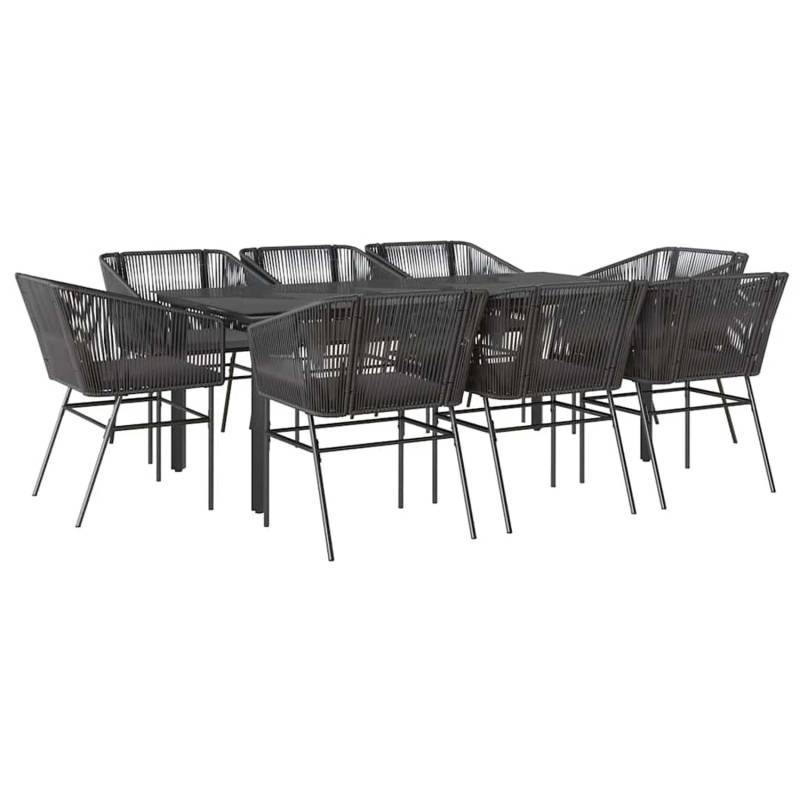vidaXL 9-Tlg Garten-Essgruppe mit Kissen Schwarz Poly Rattan Glas 3334617 vidaXL 9-Tlg Garten-Essgruppe mit Kissen Schwarz Poly Rattan Glas 3334617 von VIDAXL