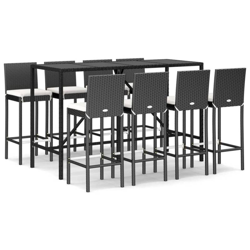 vidaXL 9-Tlg Gartenbar-Set mit Kissen Schwarz Poly Rattan 3187647 vidaXL 9-Tlg Gartenbar-Set mit Kissen Schwarz Poly Rattan 3187647 von VIDAXL