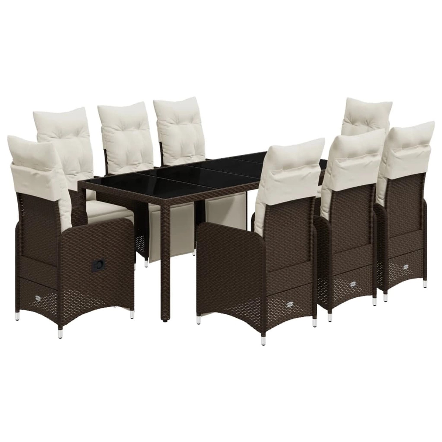 vidaXL 9-tlg Garten-Bistro-Set mit Kissen Braun Poly Rattan Modell 3 vidaXL 9-tlg Garten-Bistro-Set mit Kissen Braun Poly Rattan Modell 3 von VIDAXL
