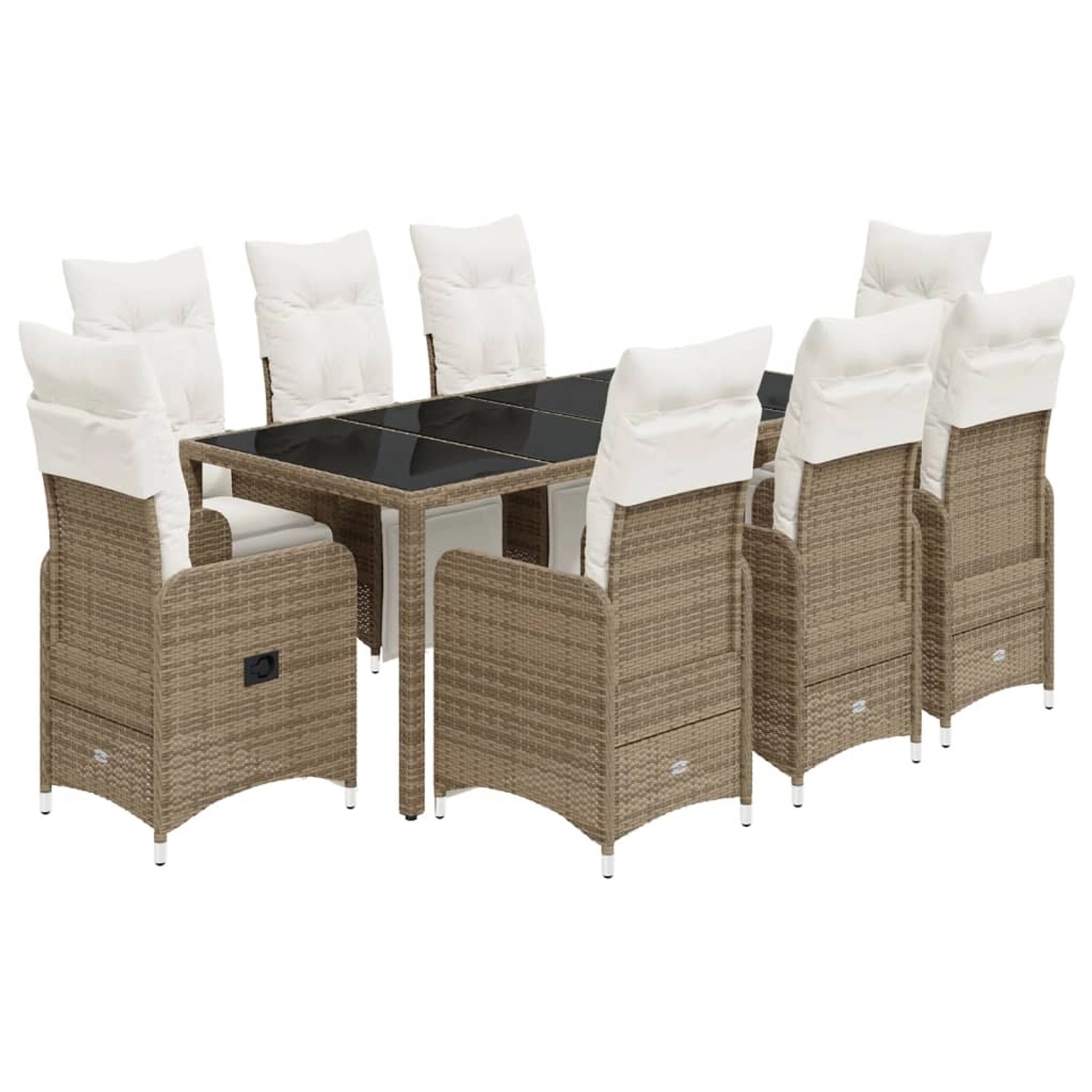 vidaXL 9-tlg Garten-Bistro-Set mit Kissen Braun Poly Rattan Modell 4 vidaXL 9-tlg Garten-Bistro-Set mit Kissen Braun Poly Rattan Modell 4 von VIDAXL