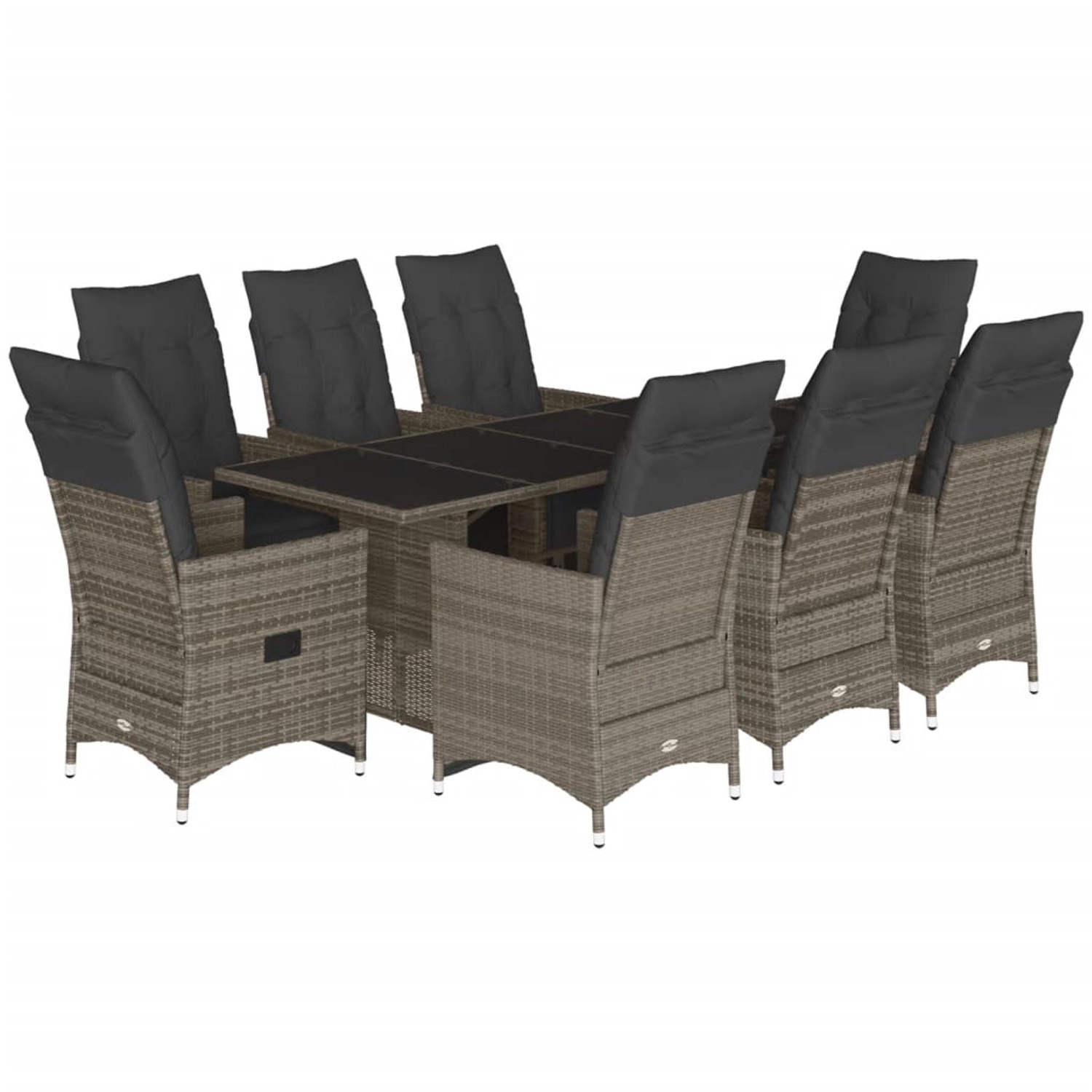 vidaXL 9-tlg Garten-Bistro-Set mit Kissen Grau Poly Rattan Modell 1 vidaXL 9-tlg Garten-Bistro-Set mit Kissen Grau Poly Rattan Modell 1 von VIDAXL