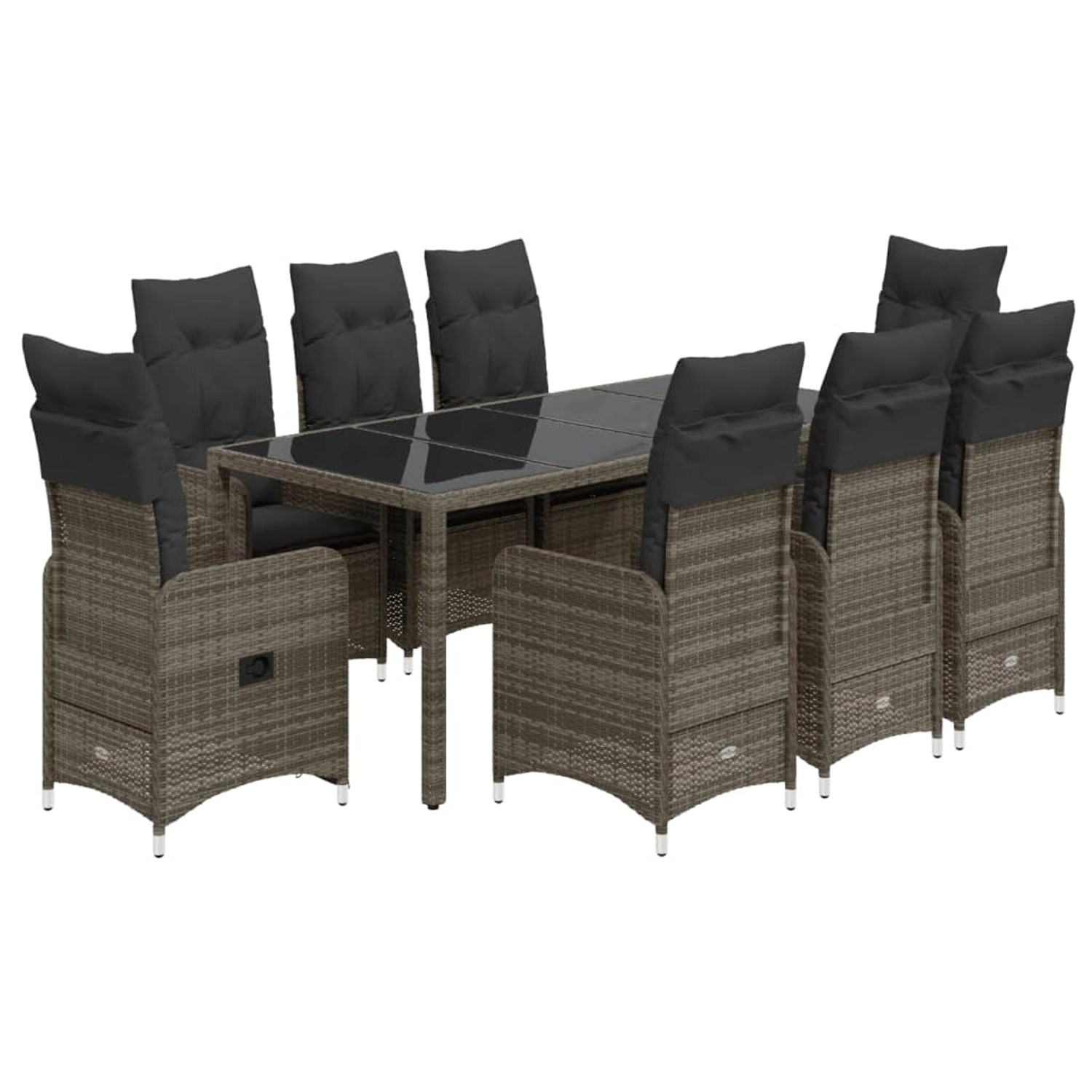 vidaXL 9-tlg Garten-Bistro-Set mit Kissen Grau Poly Rattan Modell 13 vidaXL 9-tlg Garten-Bistro-Set mit Kissen Grau Poly Rattan Modell 13 von VIDAXL