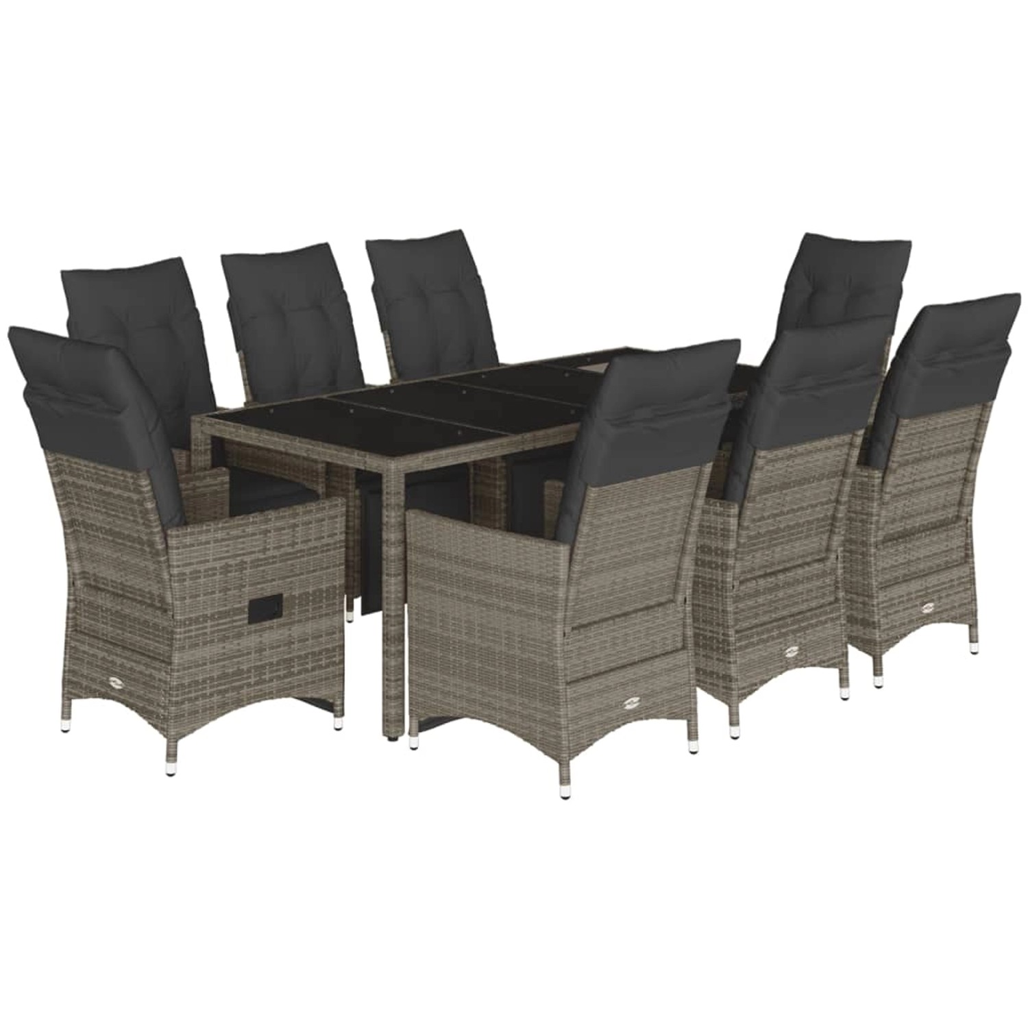 vidaXL 9-tlg Garten-Bistro-Set mit Kissen Grau Poly Rattan Modell 5 vidaXL 9-tlg Garten-Bistro-Set mit Kissen Grau Poly Rattan Modell 5 von VIDAXL