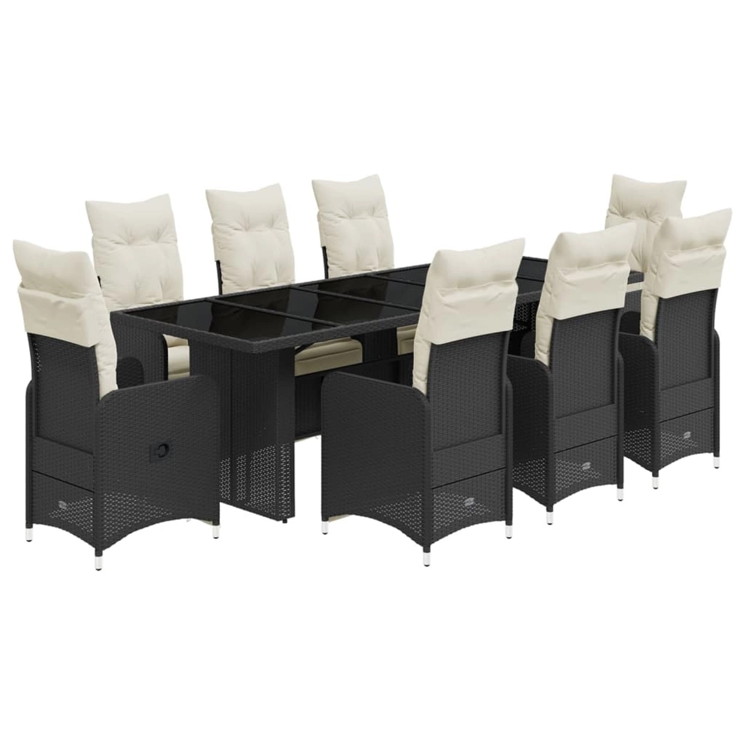 vidaXL 9-tlg Garten-Bistro-Set mit Kissen Schwarz Poly Rattan Modell 12 vidaXL 9-tlg Garten-Bistro-Set mit Kissen Schwarz Poly Rattan Modell 12 von VIDAXL