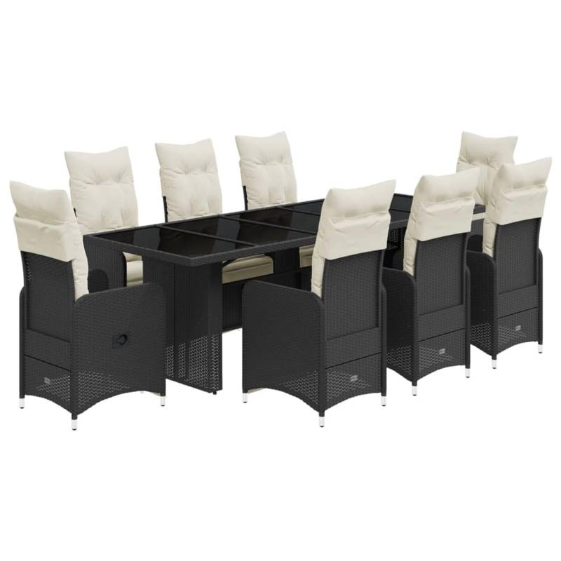 vidaXL 9-tlg Garten-Bistro-Set mit Kissen Schwarz Poly Rattan Modell 12 vidaXL 9-tlg Garten-Bistro-Set mit Kissen Schwarz Poly Rattan Modell 12 von VIDAXL