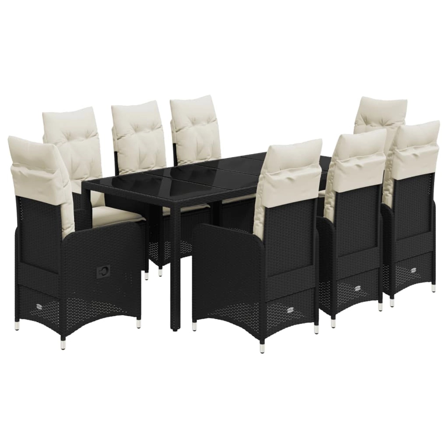 vidaXL 9-tlg Garten-Bistro-Set mit Kissen Schwarz Poly Rattan Modell 3 vidaXL 9-tlg Garten-Bistro-Set mit Kissen Schwarz Poly Rattan Modell 3 von VIDAXL