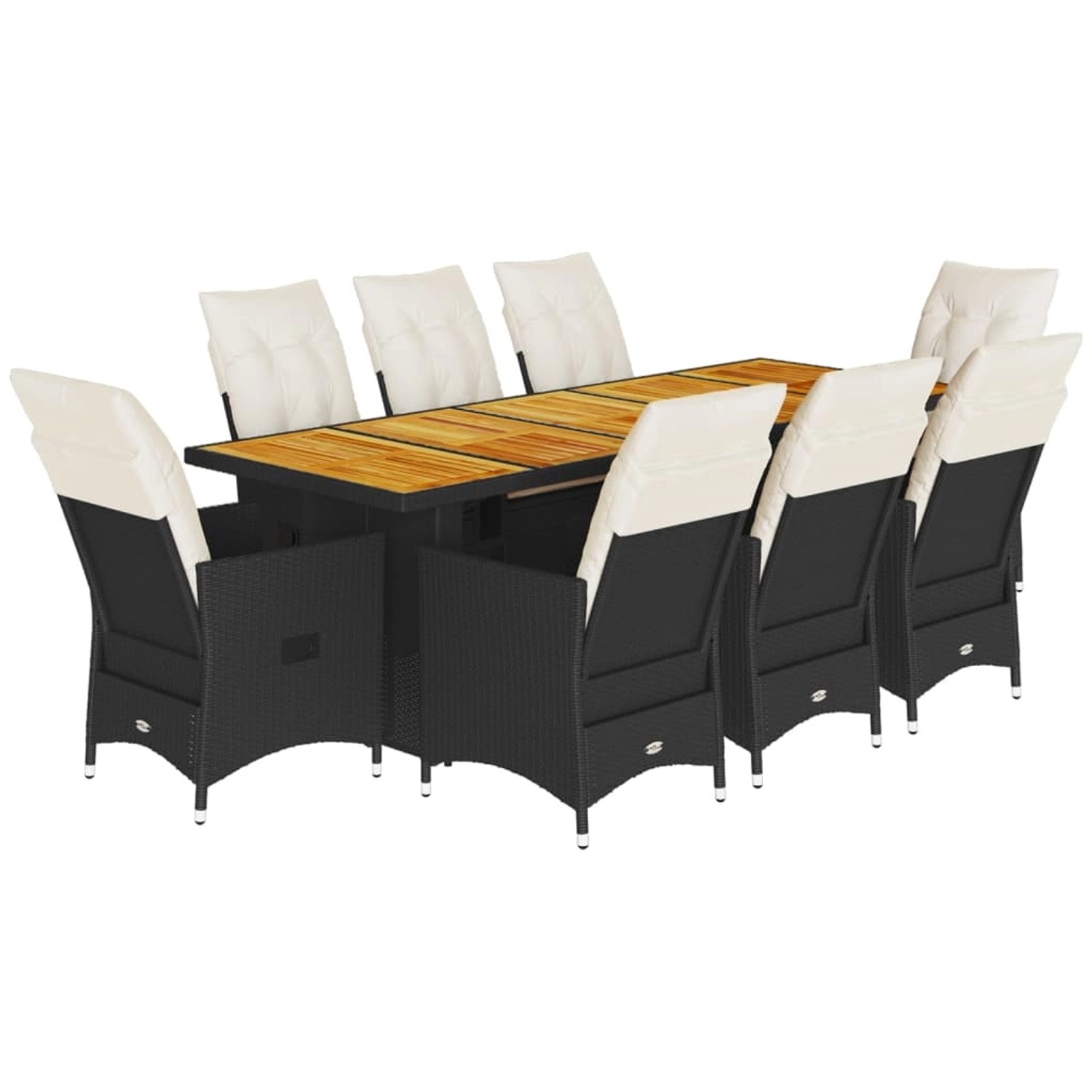 vidaXL 9-tlg Garten-Bistro-Set mit Kissen Schwarz Poly Rattan Modell 6 vidaXL 9-tlg Garten-Bistro-Set mit Kissen Schwarz Poly Rattan Modell 6 von VIDAXL