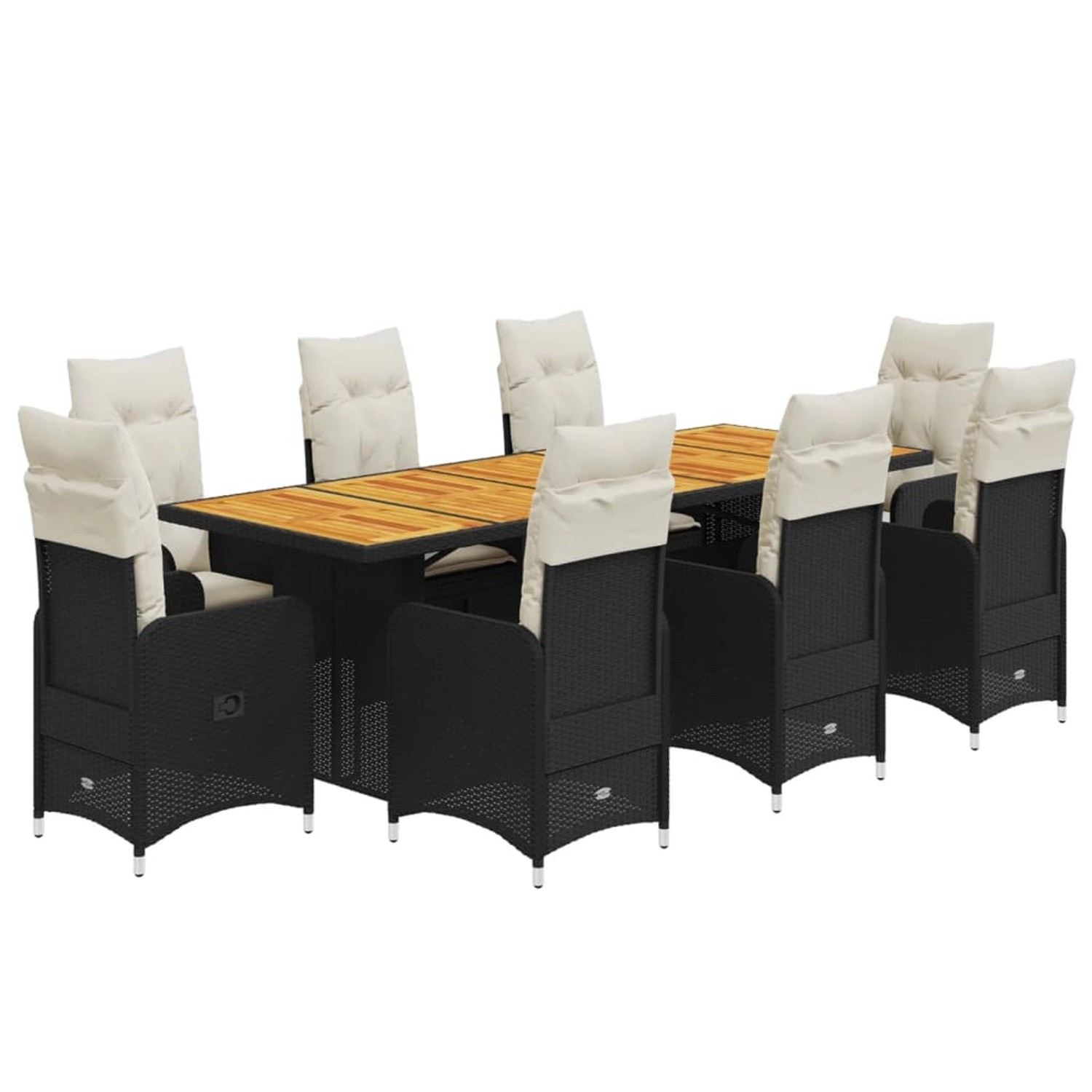 vidaXL 9-tlg Garten-Bistro-Set mit Kissen Schwarz Poly Rattan Modell 7 vidaXL 9-tlg Garten-Bistro-Set mit Kissen Schwarz Poly Rattan Modell 7 von VIDAXL