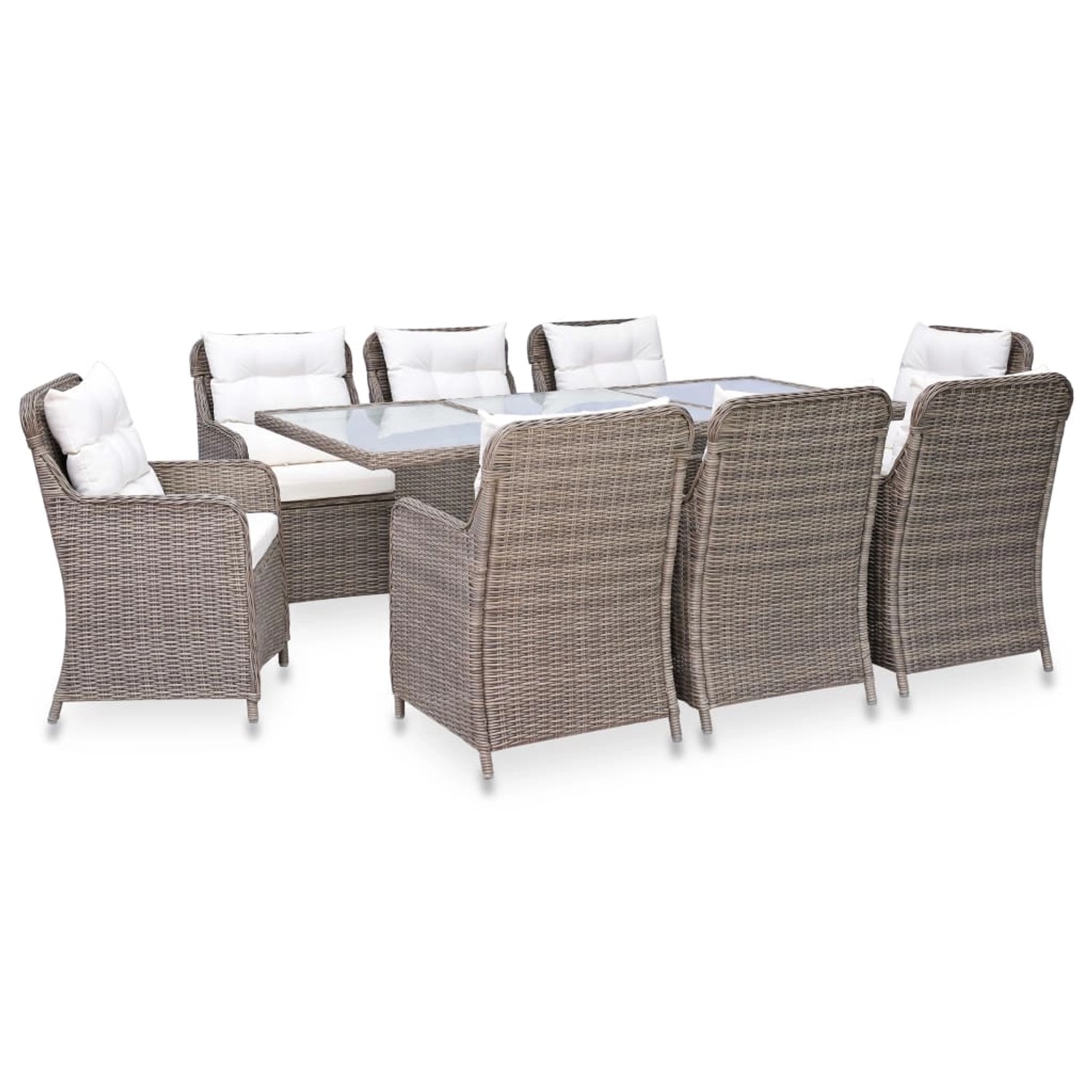vidaXL 9-tlg Garten-Essgruppe Poly Rattan Braun Modell 1 vidaXL 9-tlg Garten-Essgruppe Poly Rattan Braun Modell 1 von VIDAXL