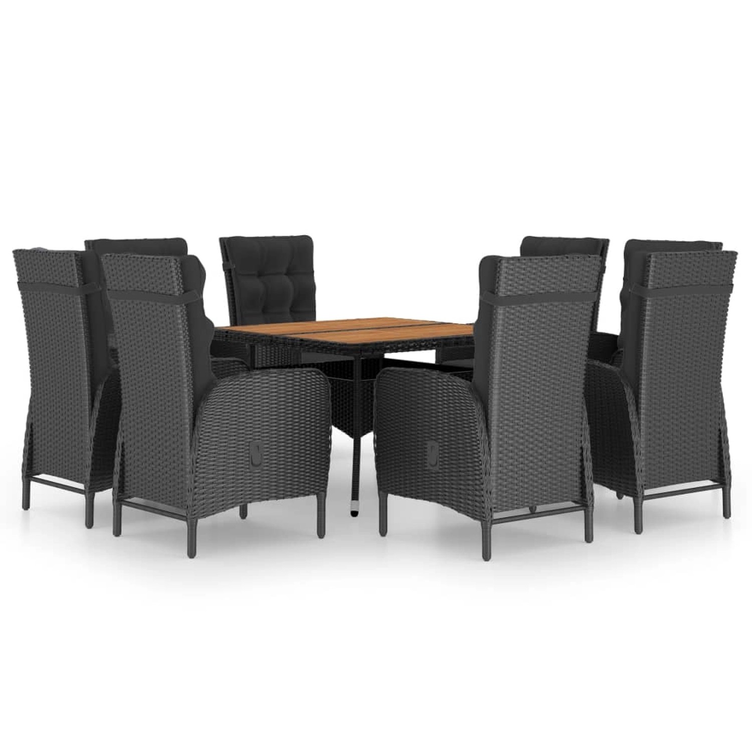 vidaXL 9-tlg Garten-Essgruppe Poly Rattan und Akazienholz Schwarz Modell 3 vidaXL 9-tlg Garten-Essgruppe Poly Rattan und Akazienholz Schwarz Modell 3 von VIDAXL