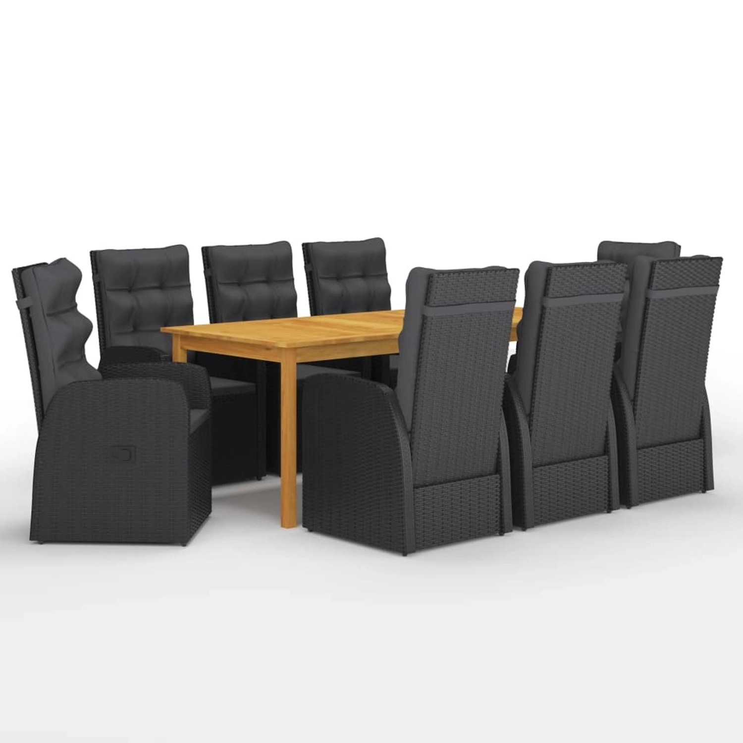 vidaXL 9-tlg Garten-Essgruppe Schwarz Modell 8 vidaXL 9-tlg Garten-Essgruppe Schwarz Modell 8 von VIDAXL