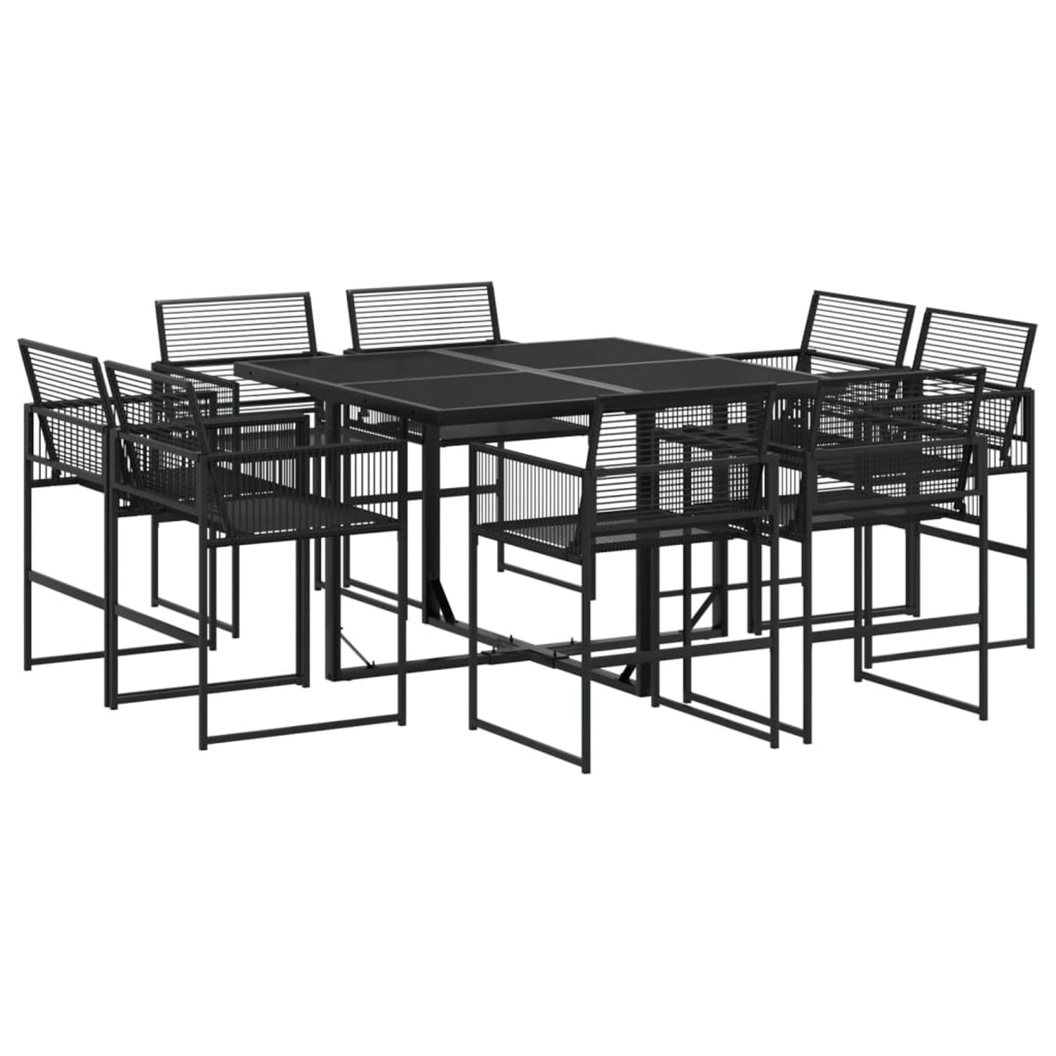 vidaXL 9-tlg Garten-Essgruppe Schwarz Poly Rattan Modell 7 vidaXL 9-tlg Garten-Essgruppe Schwarz Poly Rattan Modell 7 von VIDAXL
