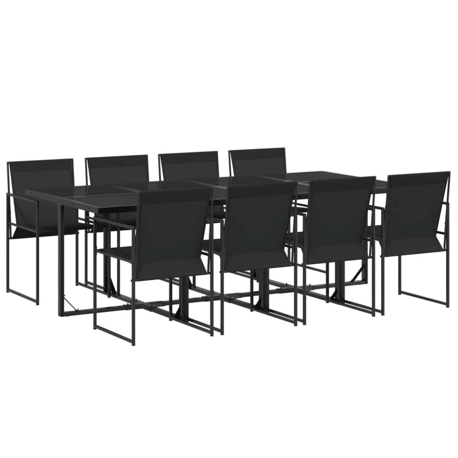 vidaXL 9-tlg Garten-Essgruppe Schwarz Textilene Modell 1 vidaXL 9-tlg Garten-Essgruppe Schwarz Textilene Modell 1 von VIDAXL