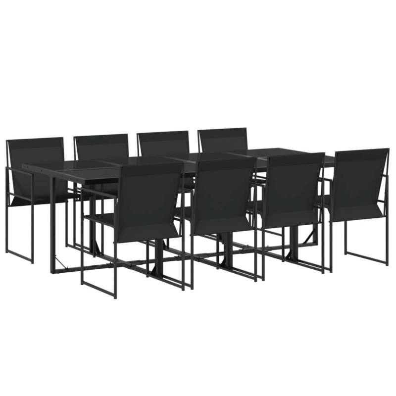 vidaXL 9-tlg Garten-Essgruppe Schwarz Textilene Modell 1 von VIDAXL