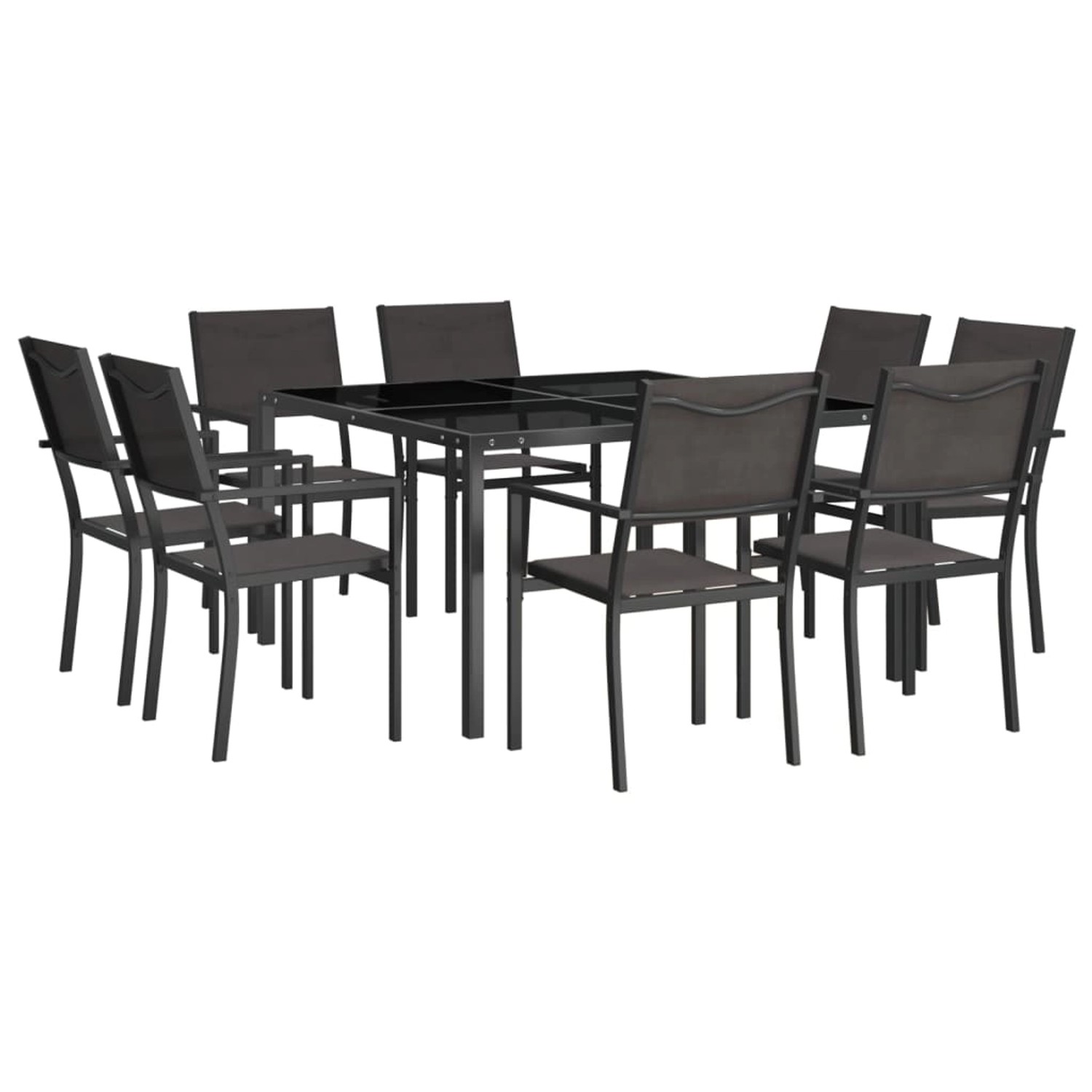 vidaXL 9-tlg Garten-Essgruppe Stahl Modell 11 von VIDAXL