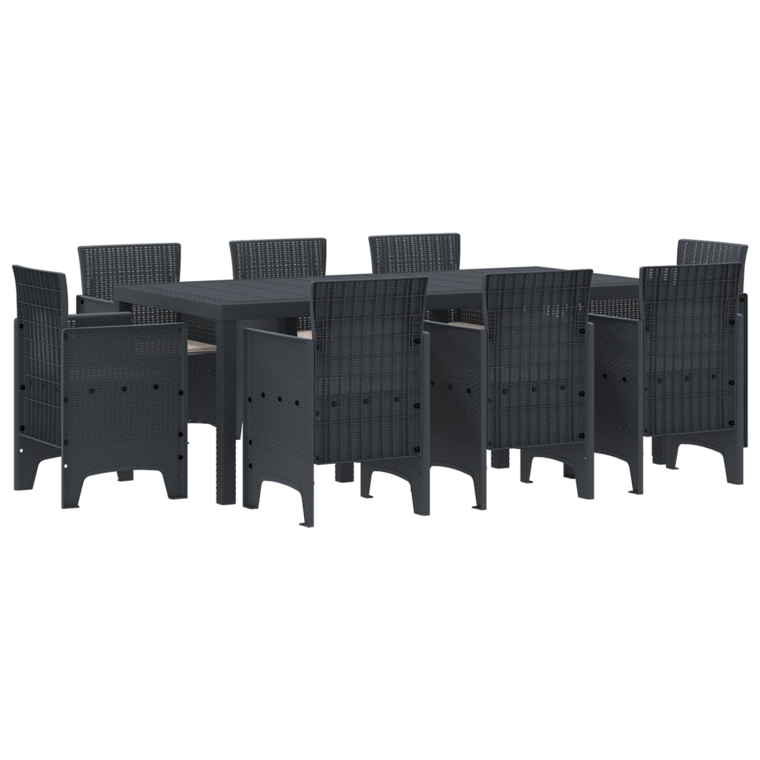 vidaXL 9-tlg Garten-Essgruppe mit Kissen Anthrazit Poly Rattan 3378573 vidaXL 9-tlg Garten-Essgruppe mit Kissen Anthrazit Poly Rattan 3378573 von VIDAXL