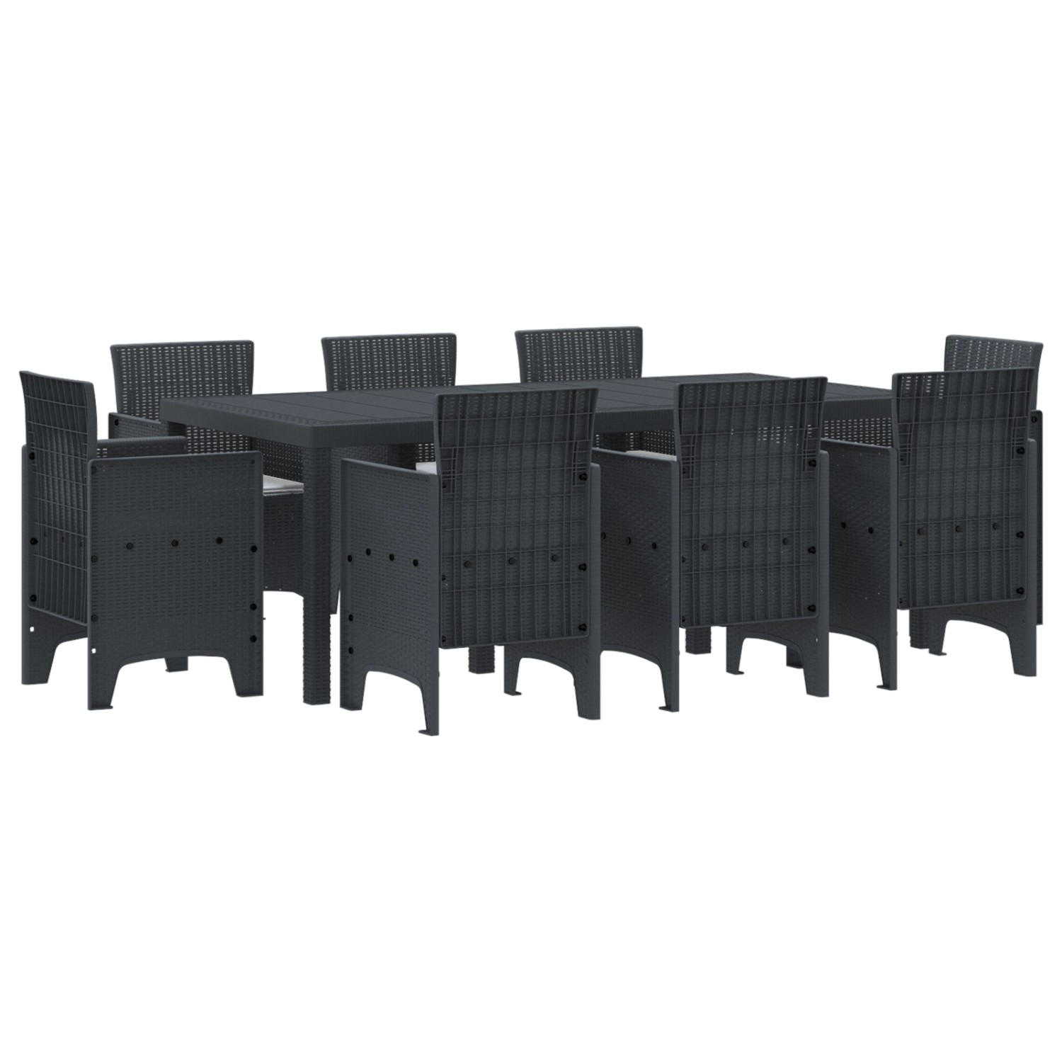 vidaXL 9-tlg Garten-Essgruppe mit Kissen Anthrazit Poly Rattan 3378574 vidaXL 9-tlg Garten-Essgruppe mit Kissen Anthrazit Poly Rattan 3378574 von VIDAXL