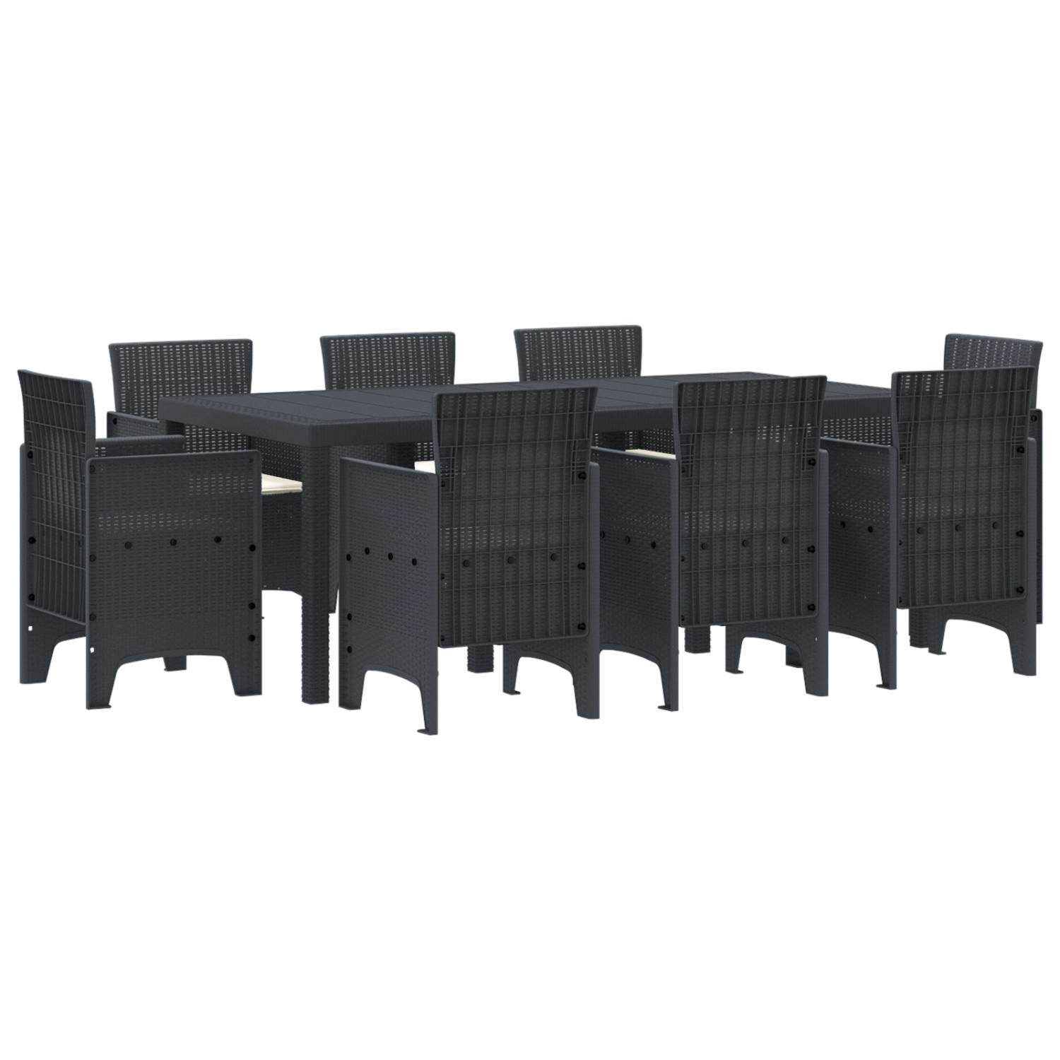 vidaXL 9-tlg Garten-Essgruppe mit Kissen Anthrazit Poly Rattan 3378576 vidaXL 9-tlg Garten-Essgruppe mit Kissen Anthrazit Poly Rattan 3378576 von VIDAXL