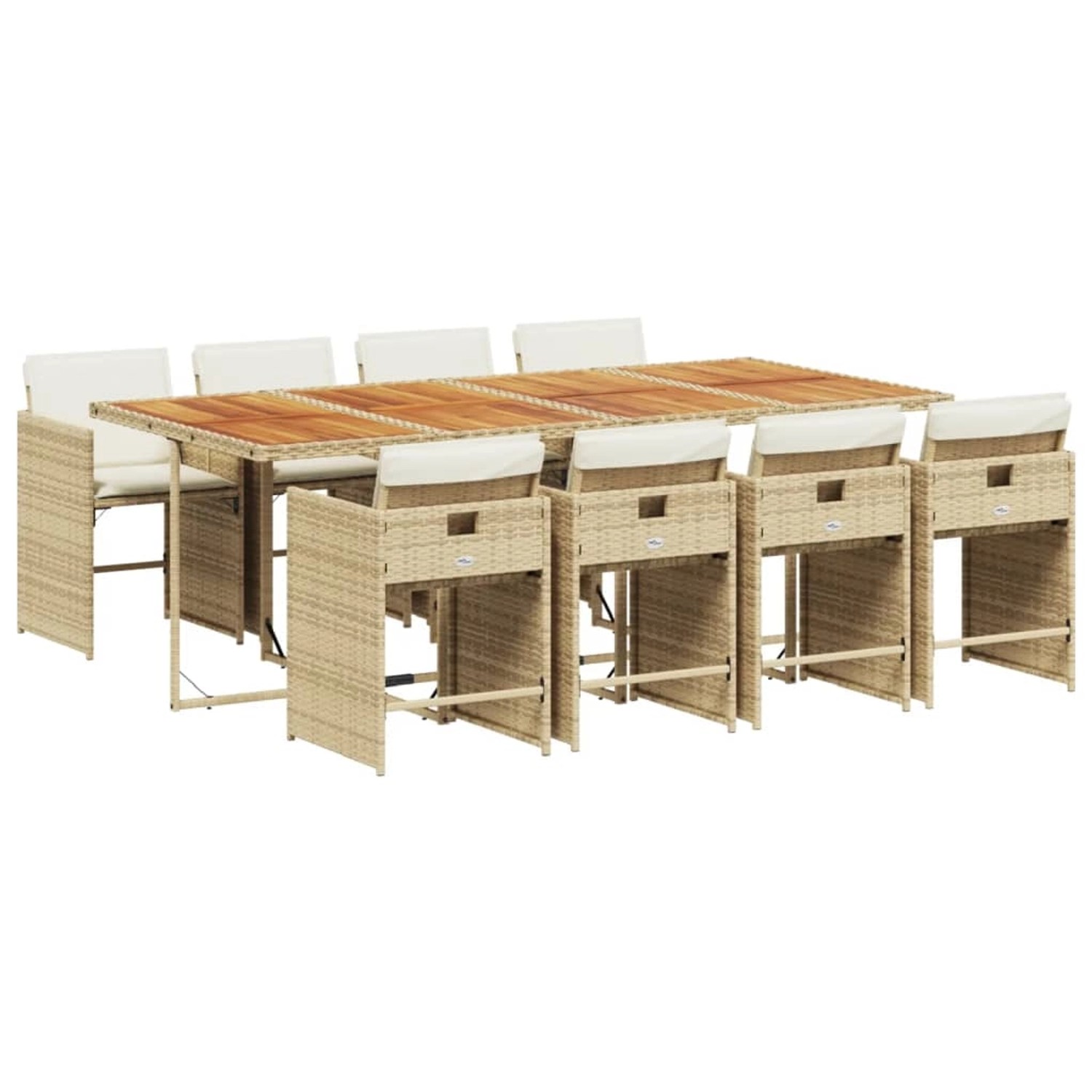 vidaXL 9-tlg Garten-Essgruppe mit Kissen Beige Poly Rattan Modell 13 vidaXL 9-tlg Garten-Essgruppe mit Kissen Beige Poly Rattan Modell 13 von VIDAXL