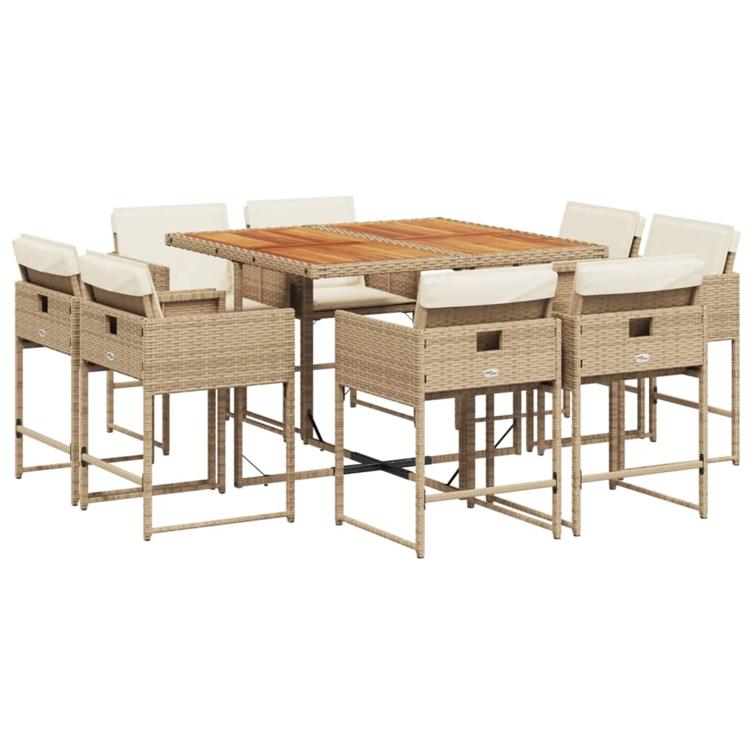 vidaXL 9-tlg Garten-Essgruppe mit Kissen Beige Poly Rattan Modell 22 vidaXL 9-tlg Garten-Essgruppe mit Kissen Beige Poly Rattan Modell 22 von VIDAXL