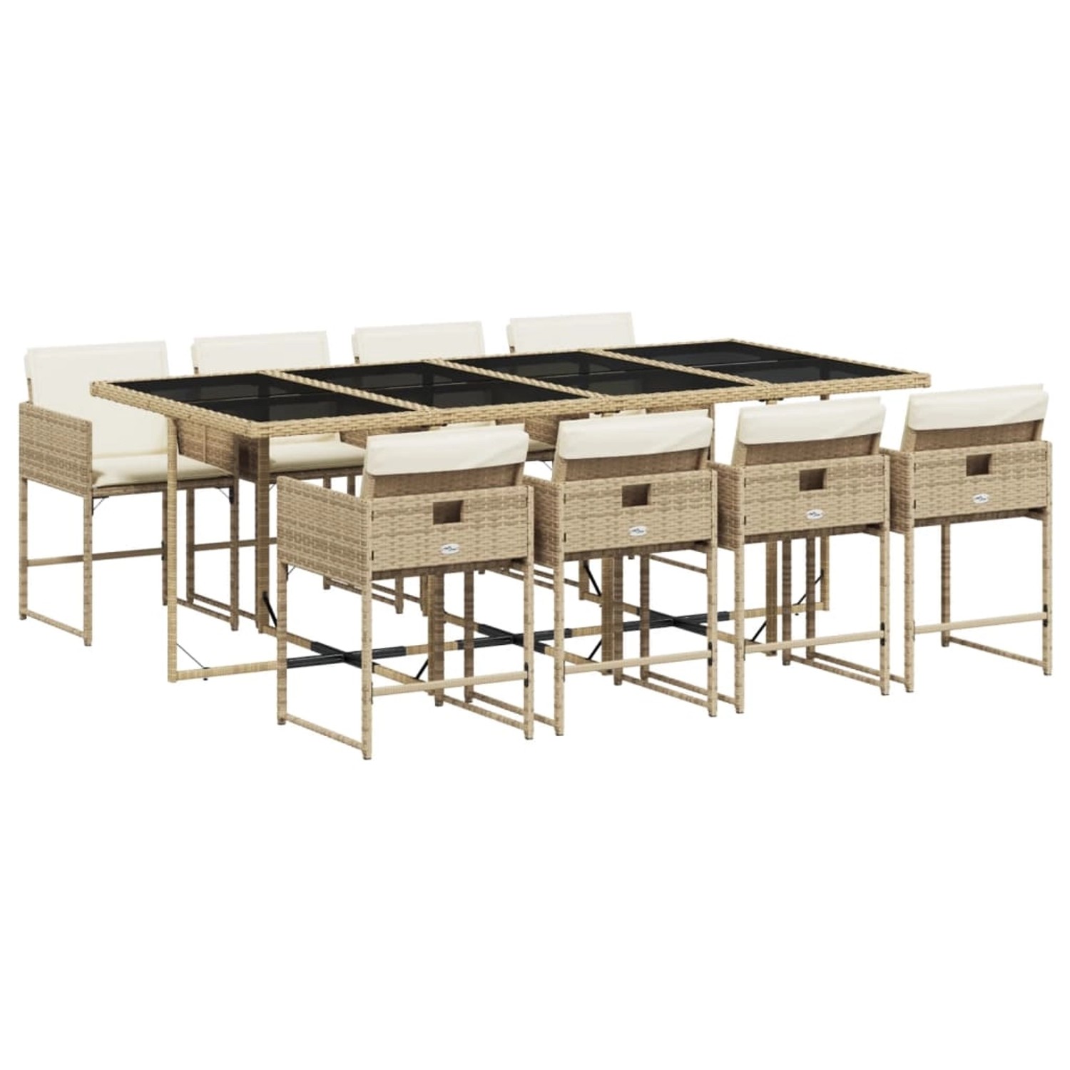 vidaXL 9-tlg Garten-Essgruppe mit Kissen Beige Poly Rattan Modell 23 vidaXL 9-tlg Garten-Essgruppe mit Kissen Beige Poly Rattan Modell 23 von VIDAXL