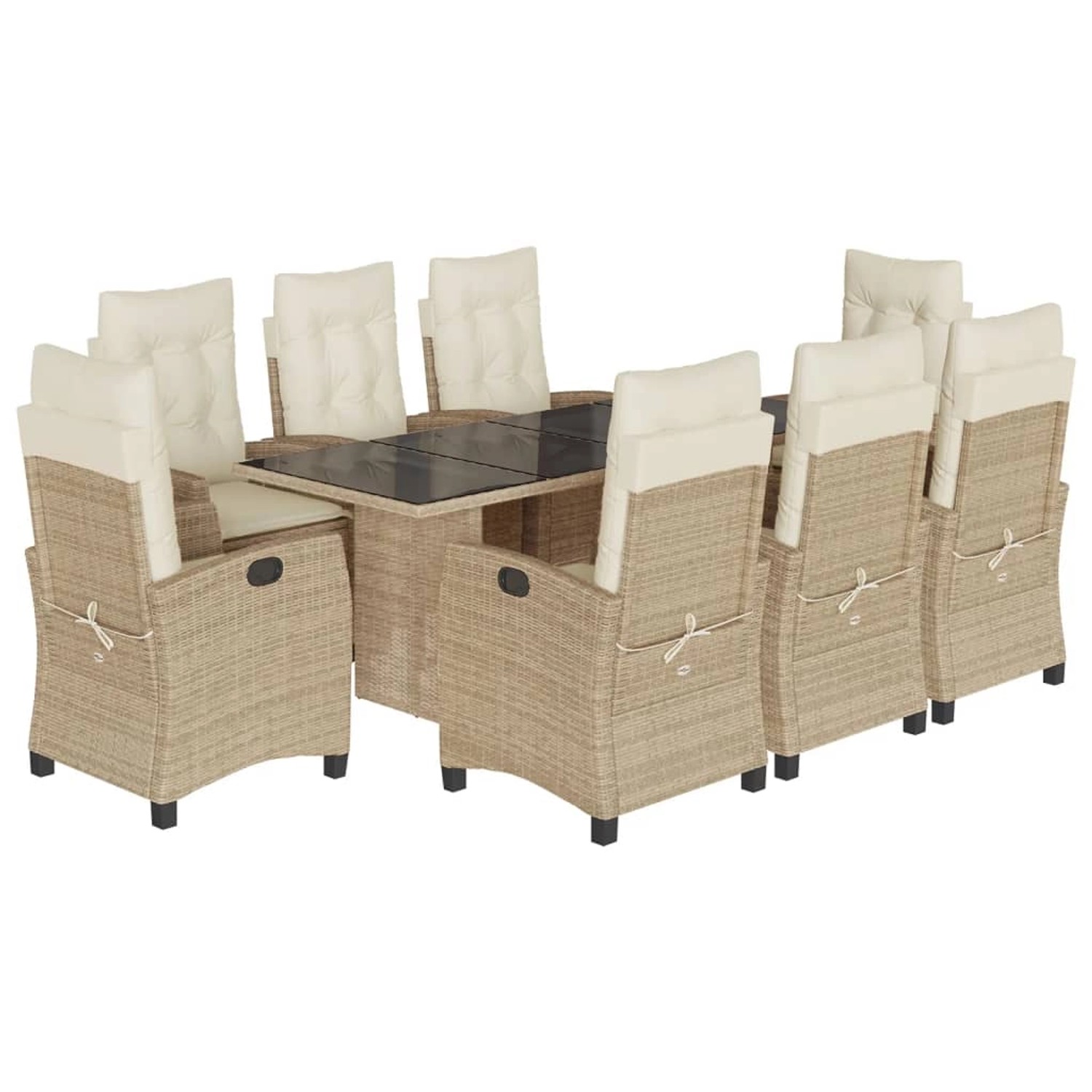 vidaXL 9-tlg Garten-Essgruppe mit Kissen Beige Poly Rattan Modell 28 vidaXL 9-tlg Garten-Essgruppe mit Kissen Beige Poly Rattan Modell 28 von VIDAXL