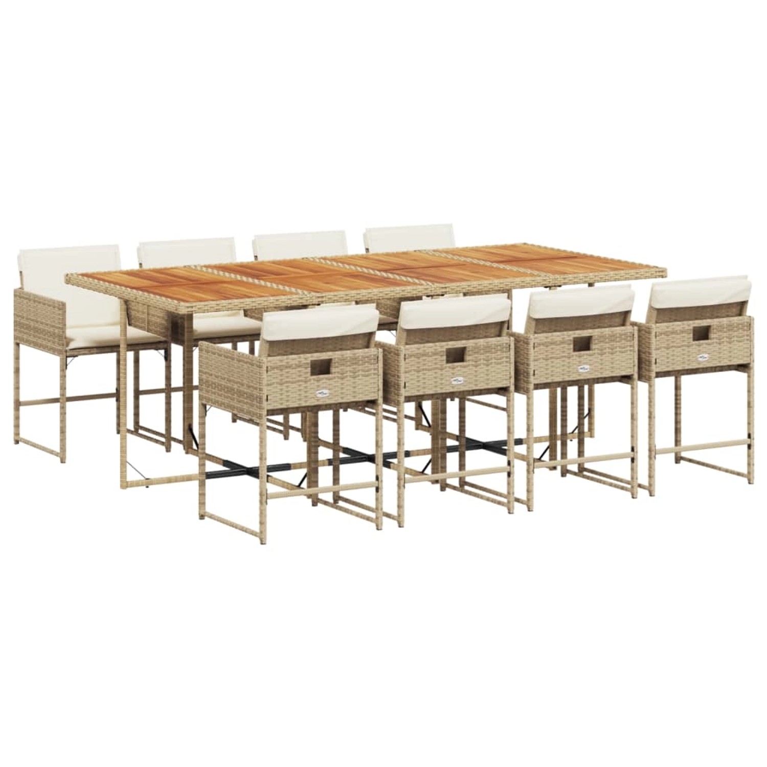 vidaXL 9-tlg Garten-Essgruppe mit Kissen Beige Poly Rattan Modell 30 vidaXL 9-tlg Garten-Essgruppe mit Kissen Beige Poly Rattan Modell 30 von VIDAXL