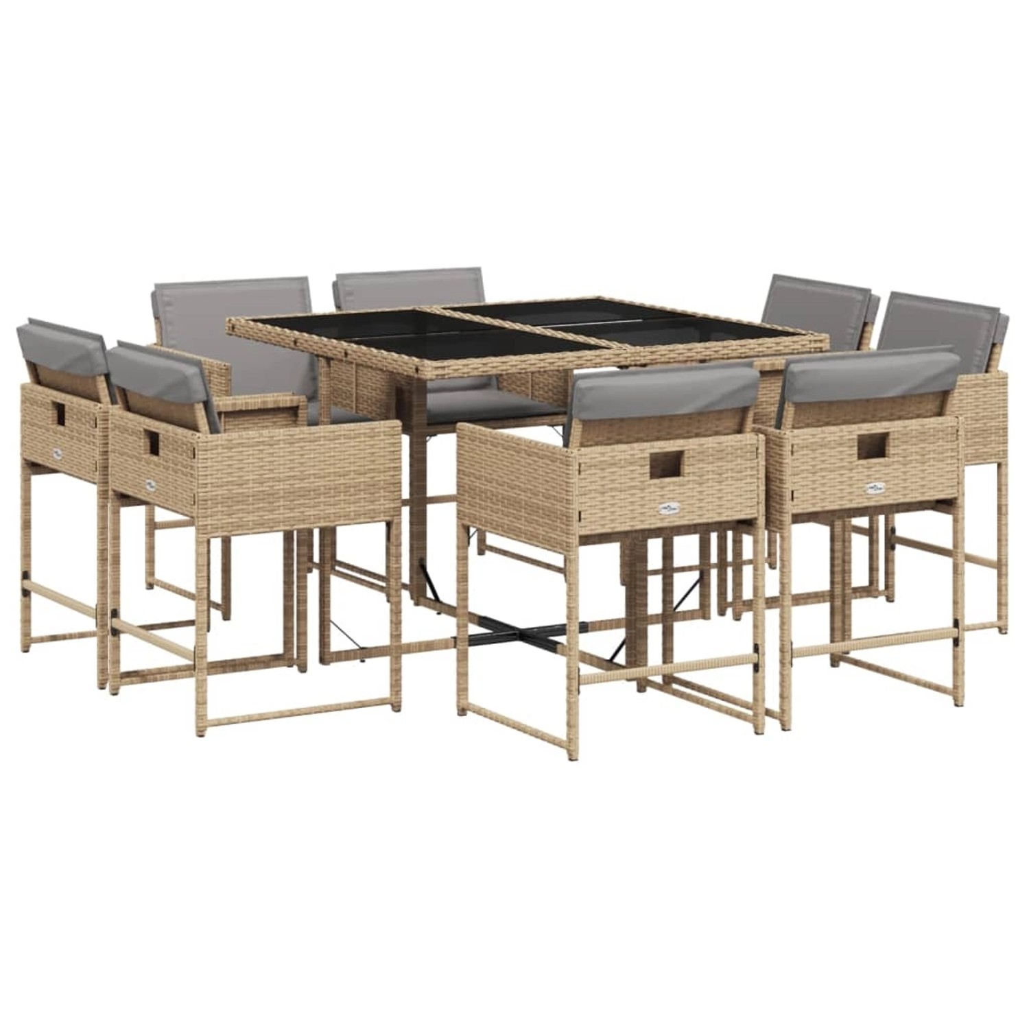 vidaXL 9-tlg Garten-Essgruppe mit Kissen Beigemischung Poly Rattan Modell 13 vidaXL 9-tlg Garten-Essgruppe mit Kissen Beigemischung Poly Rattan Modell 13 von VIDAXL