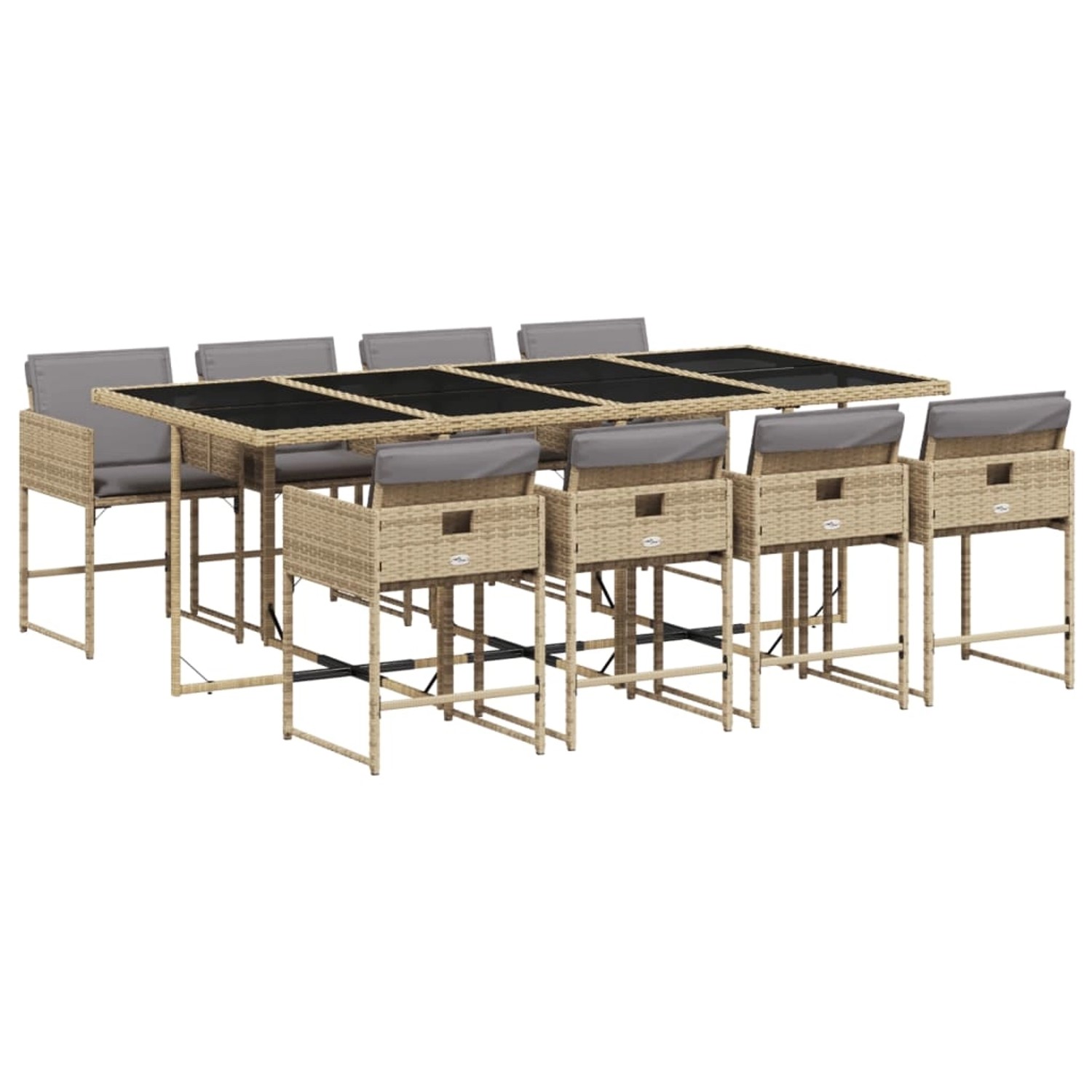 vidaXL 9-tlg Garten-Essgruppe mit Kissen Beigemischung Poly Rattan Modell 17 vidaXL 9-tlg Garten-Essgruppe mit Kissen Beigemischung Poly Rattan Modell 17 von VIDAXL