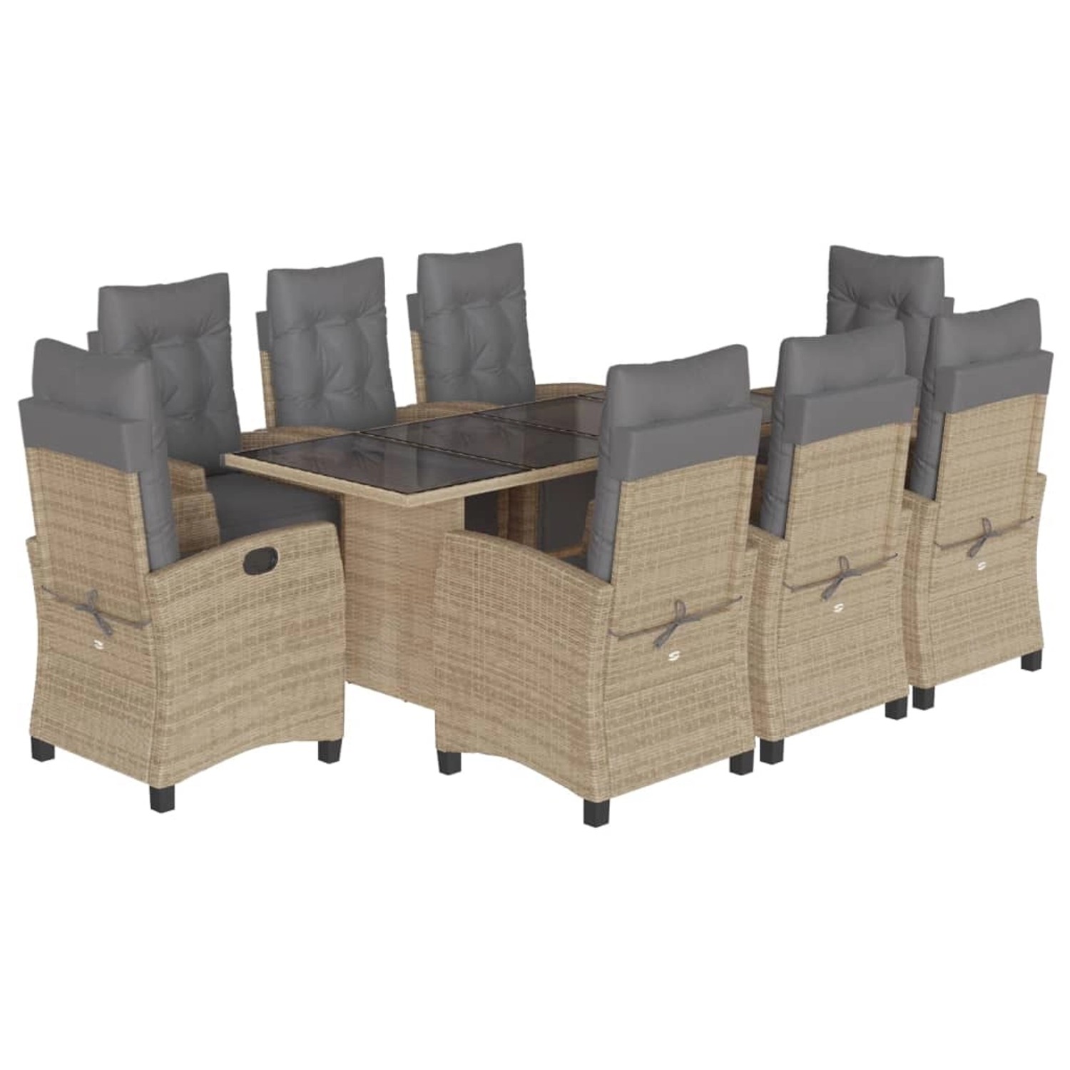vidaXL 9-tlg Garten-Essgruppe mit Kissen Beigemischung Poly Rattan Modell 19 vidaXL 9-tlg Garten-Essgruppe mit Kissen Beigemischung Poly Rattan Modell 19 von VIDAXL