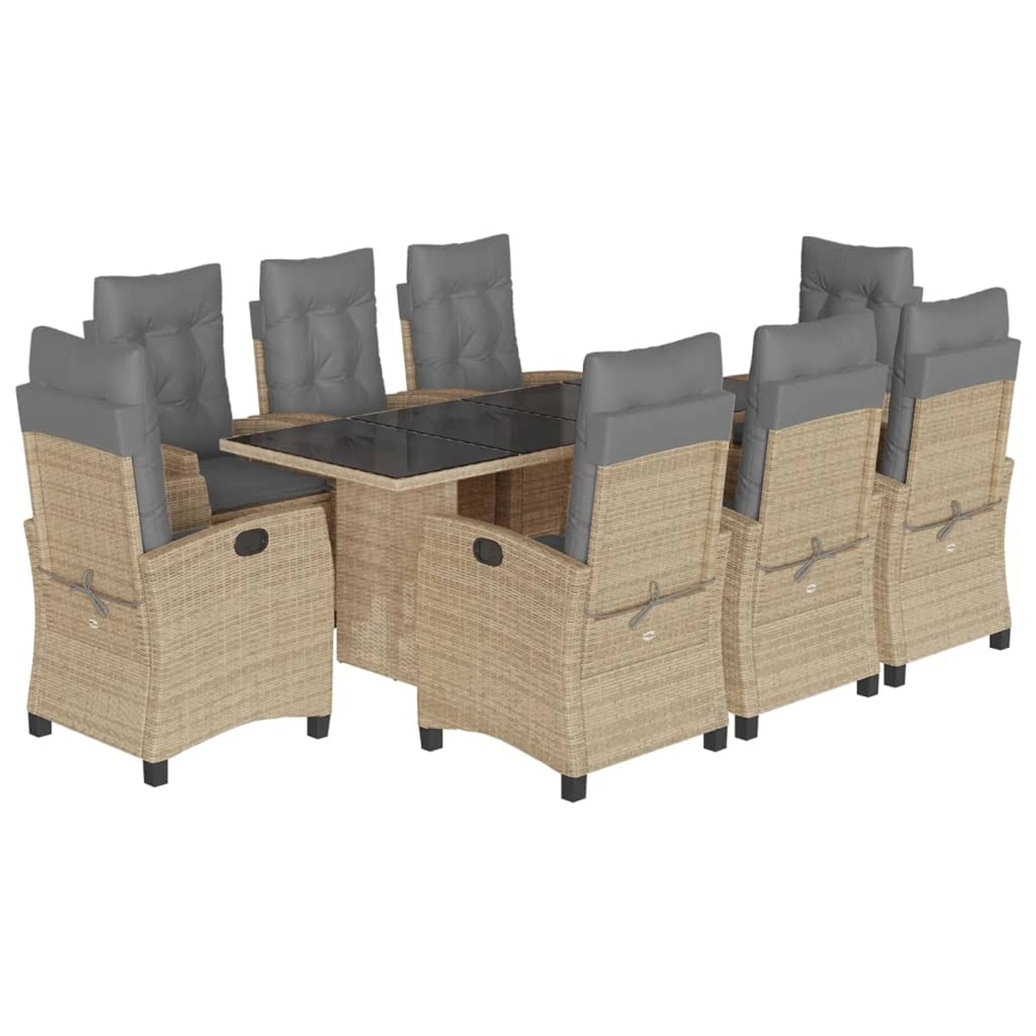 vidaXL 9-tlg Garten-Essgruppe mit Kissen Beigemischung Poly Rattan Modell 21 vidaXL 9-tlg Garten-Essgruppe mit Kissen Beigemischung Poly Rattan Modell 21 von VIDAXL