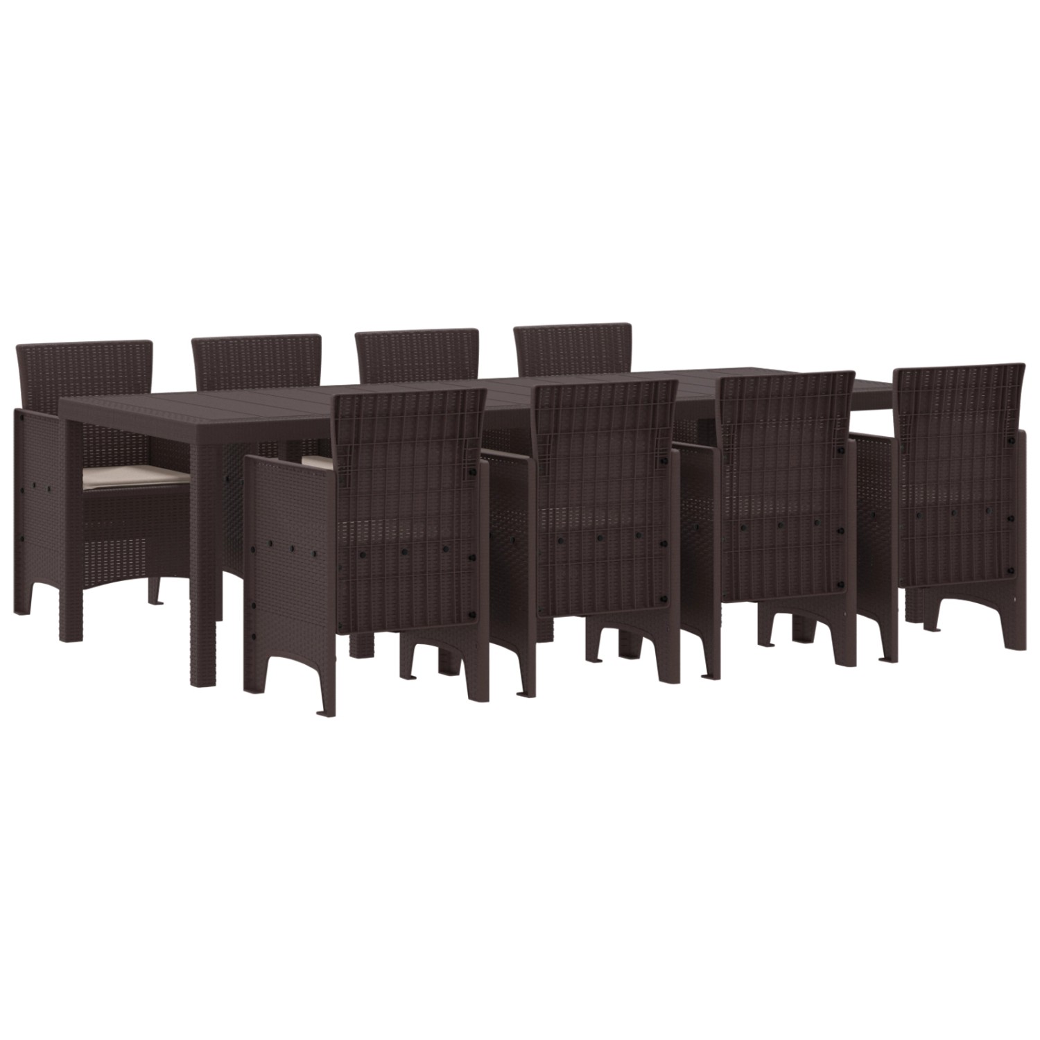vidaXL 9-tlg Garten-Essgruppe mit Kissen Braun Poly Rattan 3378738 vidaXL 9-tlg Garten-Essgruppe mit Kissen Braun Poly Rattan 3378738 von VIDAXL