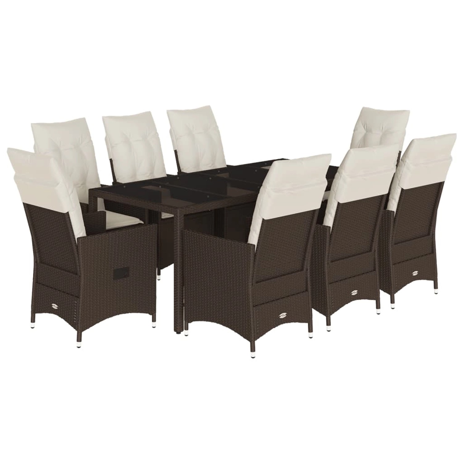 vidaXL 9-tlg Garten-Essgruppe mit Kissen Braun Poly Rattan Modell 20 vidaXL 9-tlg Garten-Essgruppe mit Kissen Braun Poly Rattan Modell 20 von VIDAXL