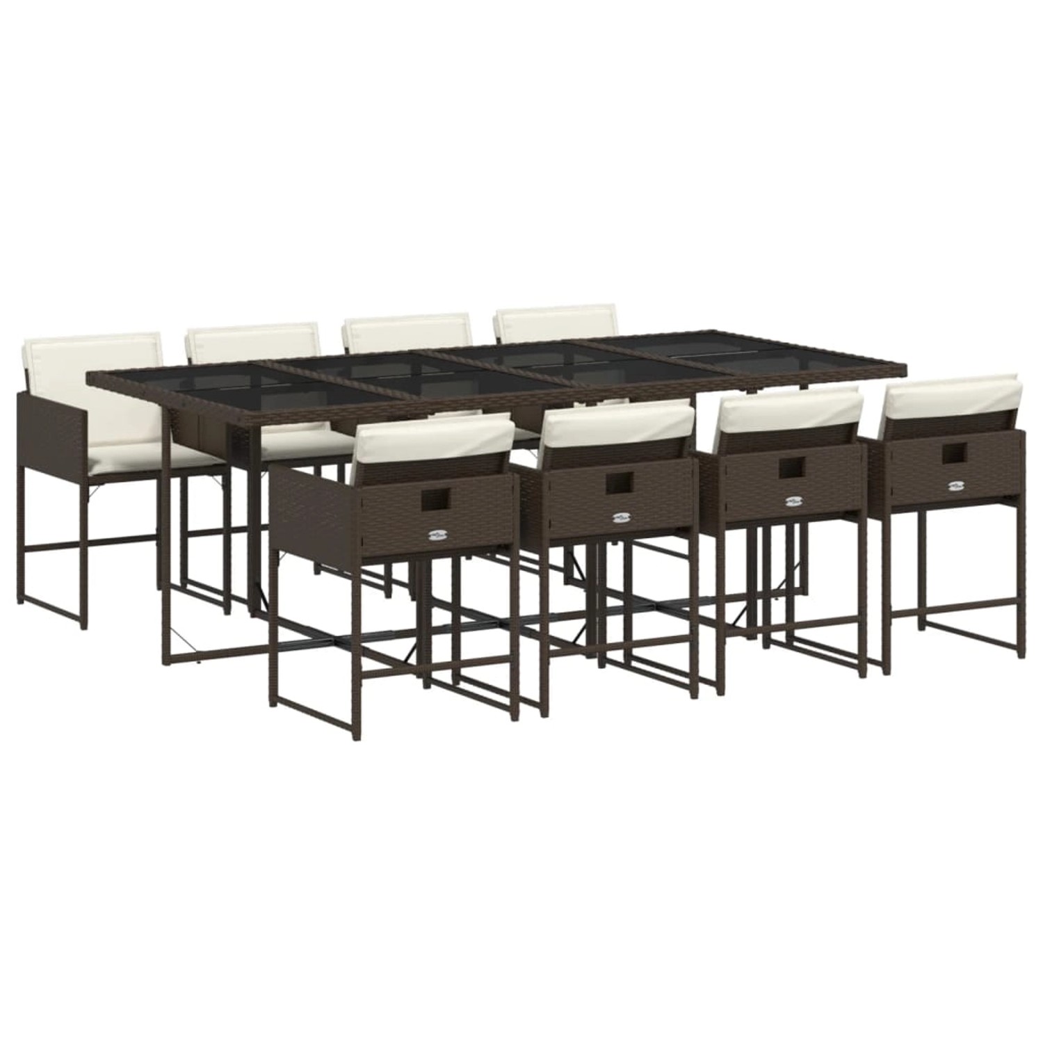 vidaXL 9-tlg Garten-Essgruppe mit Kissen Braun Poly Rattan Modell 22 vidaXL 9-tlg Garten-Essgruppe mit Kissen Braun Poly Rattan Modell 22 von VIDAXL