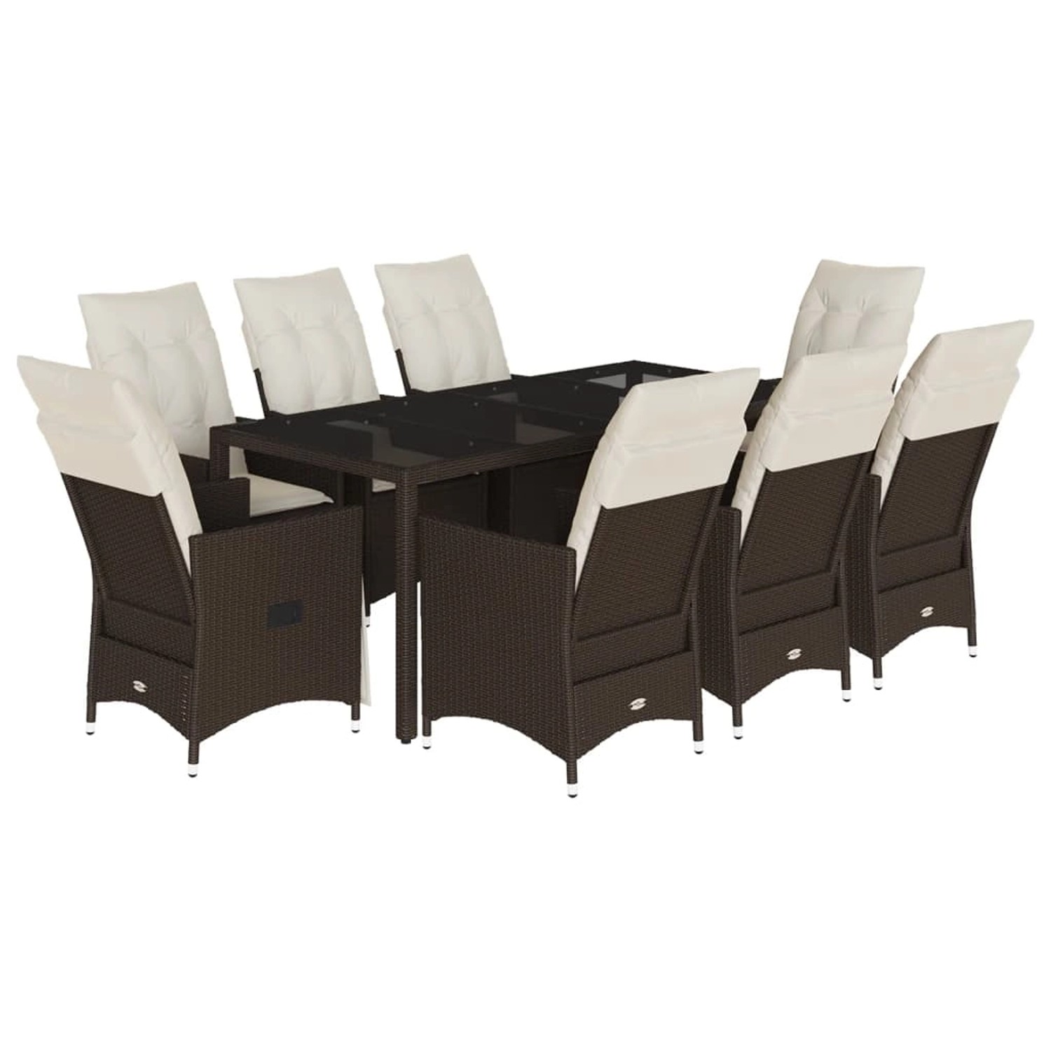vidaXL 9-tlg Garten-Essgruppe mit Kissen Braun Poly Rattan Modell 23 vidaXL 9-tlg Garten-Essgruppe mit Kissen Braun Poly Rattan Modell 23 von VIDAXL