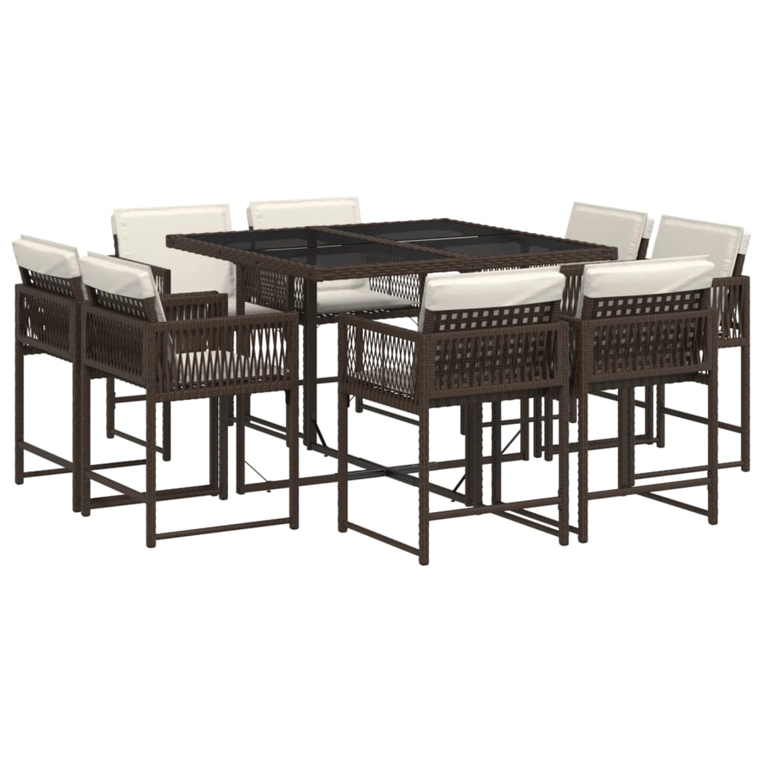 vidaXL 9-tlg Garten-Essgruppe mit Kissen Braun Poly Rattan Modell 29 vidaXL 9-tlg Garten-Essgruppe mit Kissen Braun Poly Rattan Modell 29 von VIDAXL