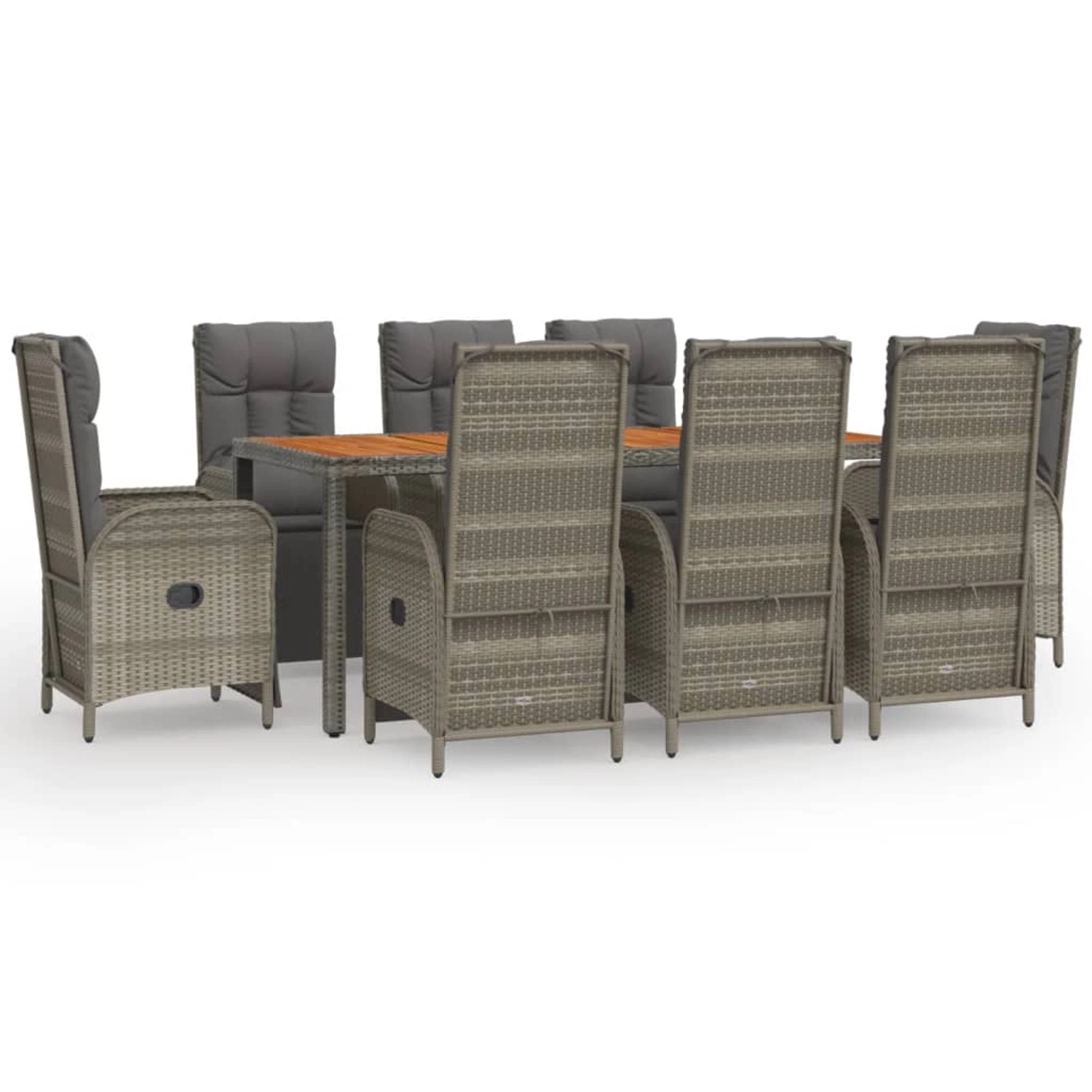 vidaXL 9-tlg Garten-Essgruppe mit Kissen Grau Poly Rattan Modell 11 vidaXL 9-tlg Garten-Essgruppe mit Kissen Grau Poly Rattan Modell 11 von VIDAXL