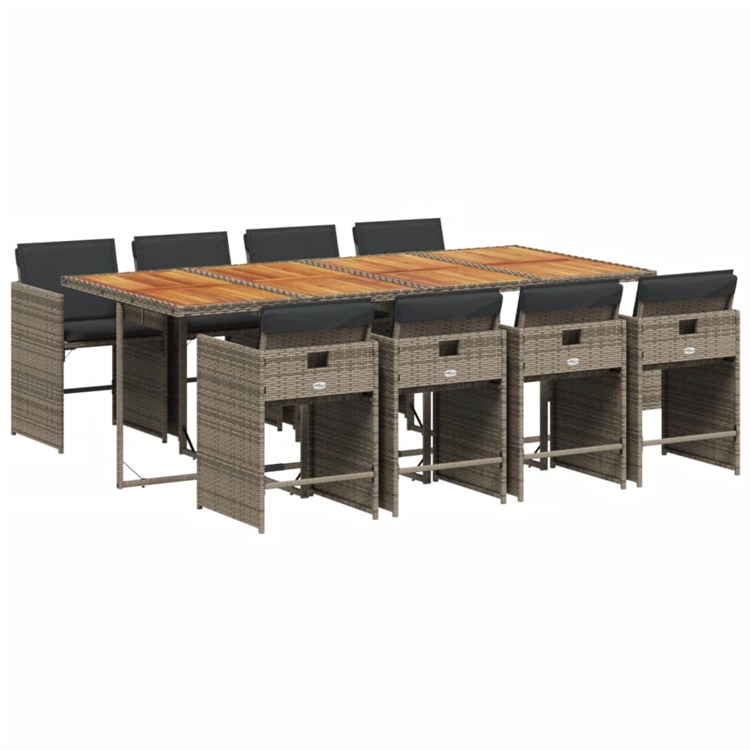 vidaXL 9-tlg Garten-Essgruppe mit Kissen Grau Poly Rattan Modell 48 vidaXL 9-tlg Garten-Essgruppe mit Kissen Grau Poly Rattan Modell 48 von VIDAXL