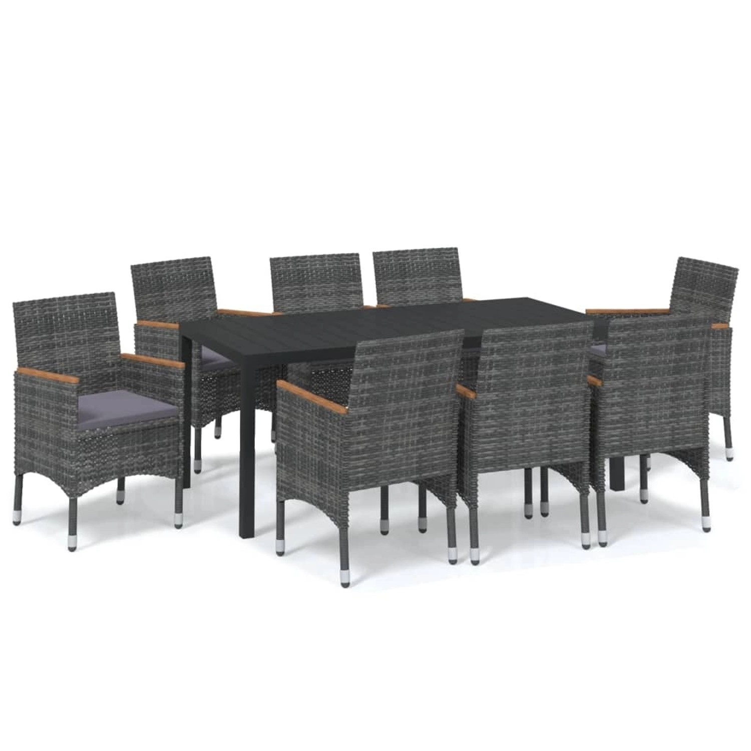 vidaXL 9-tlg Garten-Essgruppe mit Kissen Poly Rattan Grau Modell 13 vidaXL 9-tlg Garten-Essgruppe mit Kissen Poly Rattan Grau Modell 13 von VIDAXL