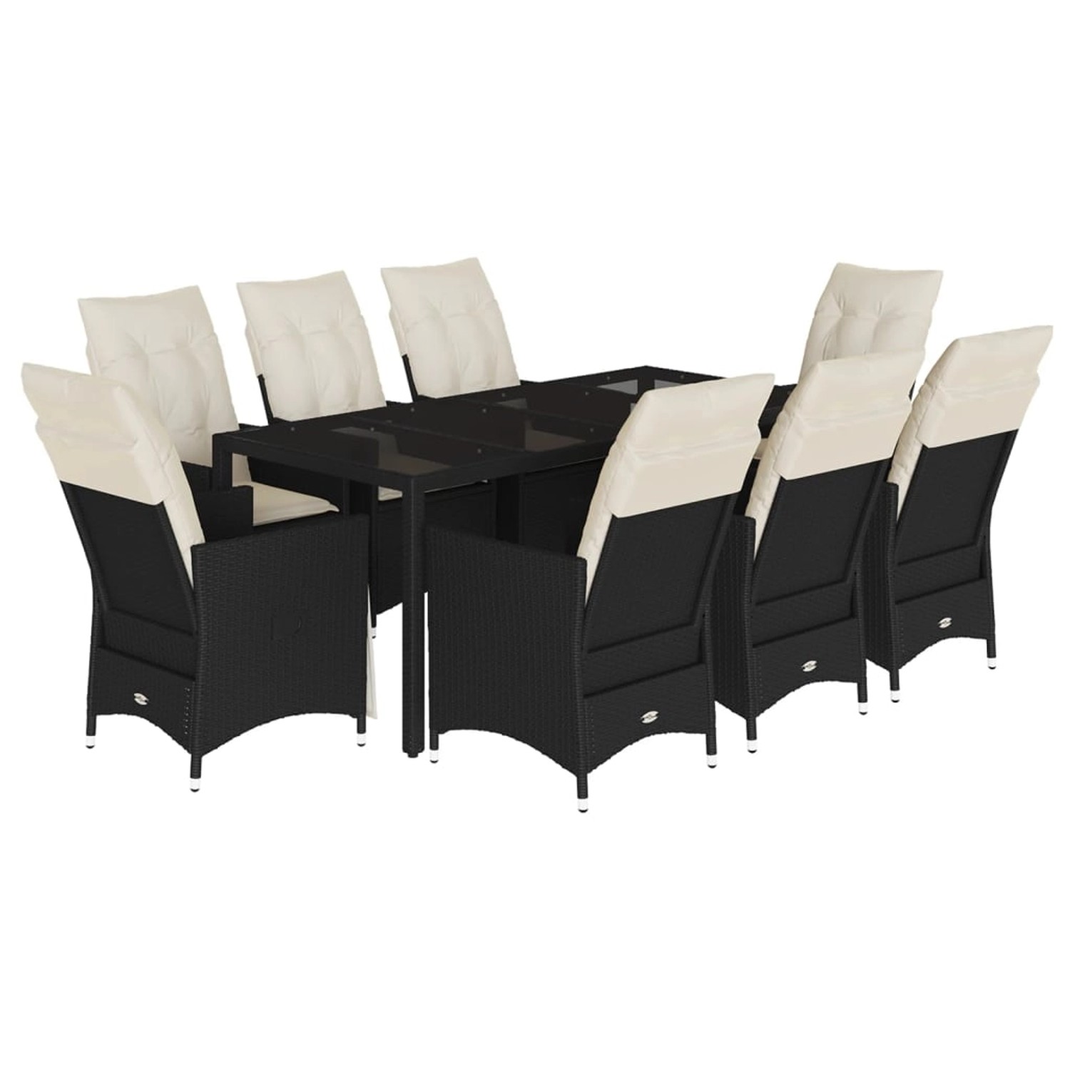 vidaXL 9-tlg Garten-Essgruppe mit Kissen Schwarz Poly Rattan Modell 105 vidaXL 9-tlg Garten-Essgruppe mit Kissen Schwarz Poly Rattan Modell 105 von VIDAXL