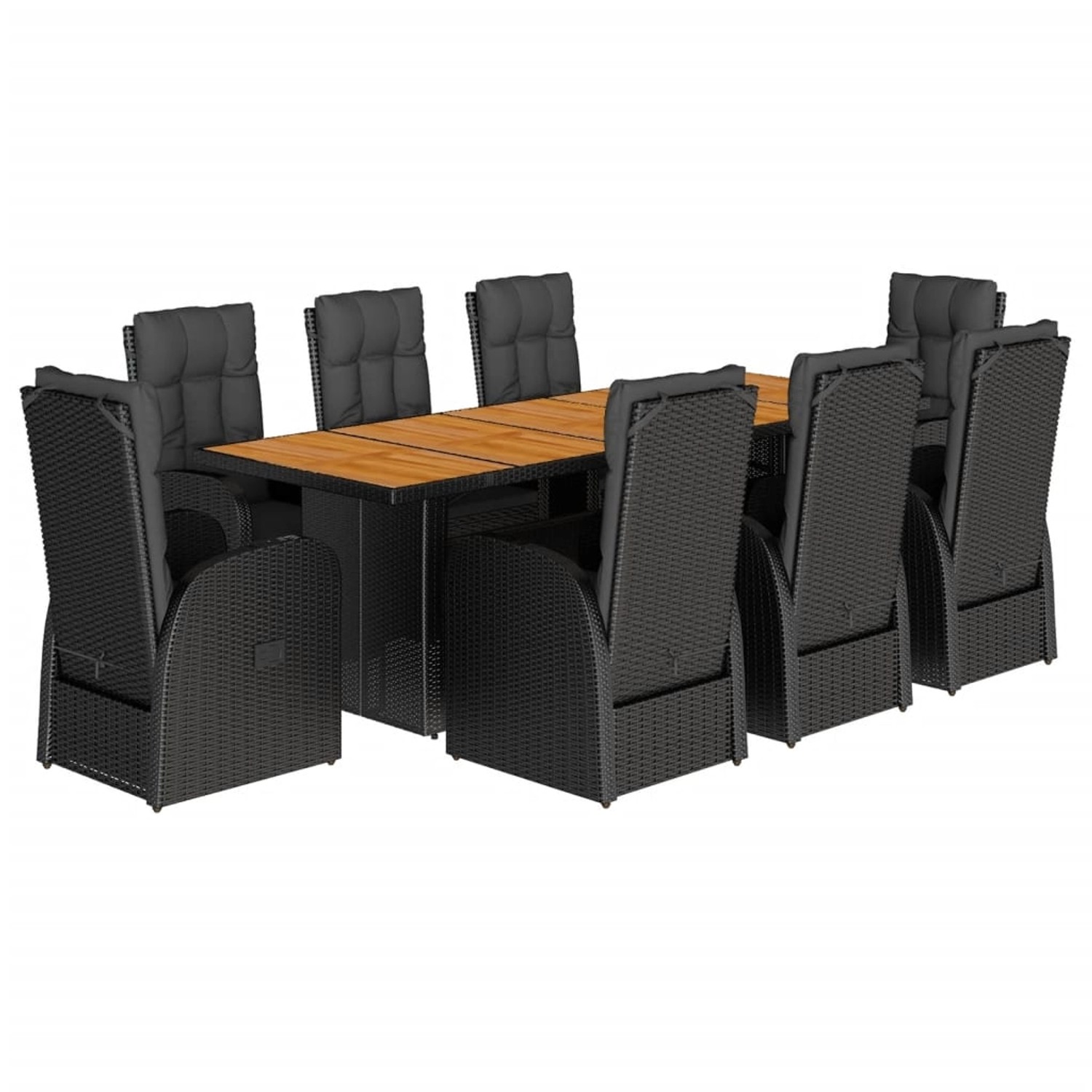vidaXL 9-tlg Garten-Essgruppe mit Kissen Schwarz Poly Rattan Modell 117 vidaXL 9-tlg Garten-Essgruppe mit Kissen Schwarz Poly Rattan Modell 117 von VIDAXL