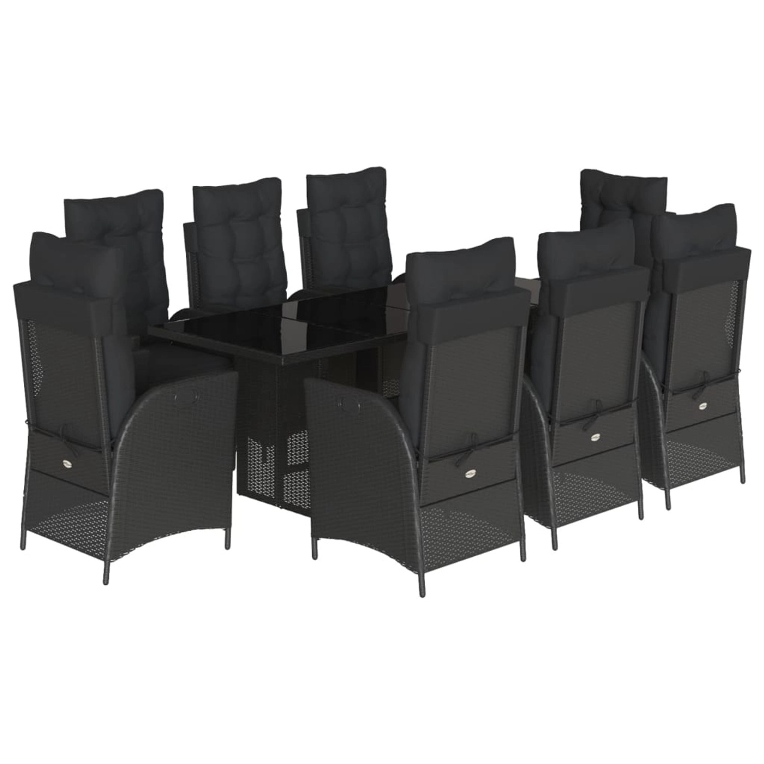 vidaXL 9-tlg Garten-Essgruppe mit Kissen Schwarz Poly Rattan Modell 118 vidaXL 9-tlg Garten-Essgruppe mit Kissen Schwarz Poly Rattan Modell 118 von VIDAXL