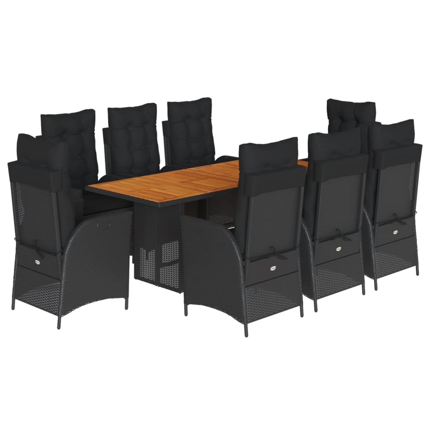 vidaXL 9-tlg Garten-Essgruppe mit Kissen Schwarz Poly Rattan Modell 121 vidaXL 9-tlg Garten-Essgruppe mit Kissen Schwarz Poly Rattan Modell 121 von VIDAXL
