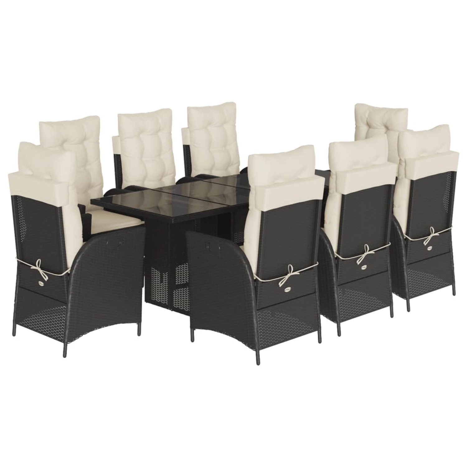 vidaXL 9-tlg Garten-Essgruppe mit Kissen Schwarz Poly Rattan Modell 122 vidaXL 9-tlg Garten-Essgruppe mit Kissen Schwarz Poly Rattan Modell 122 von VIDAXL