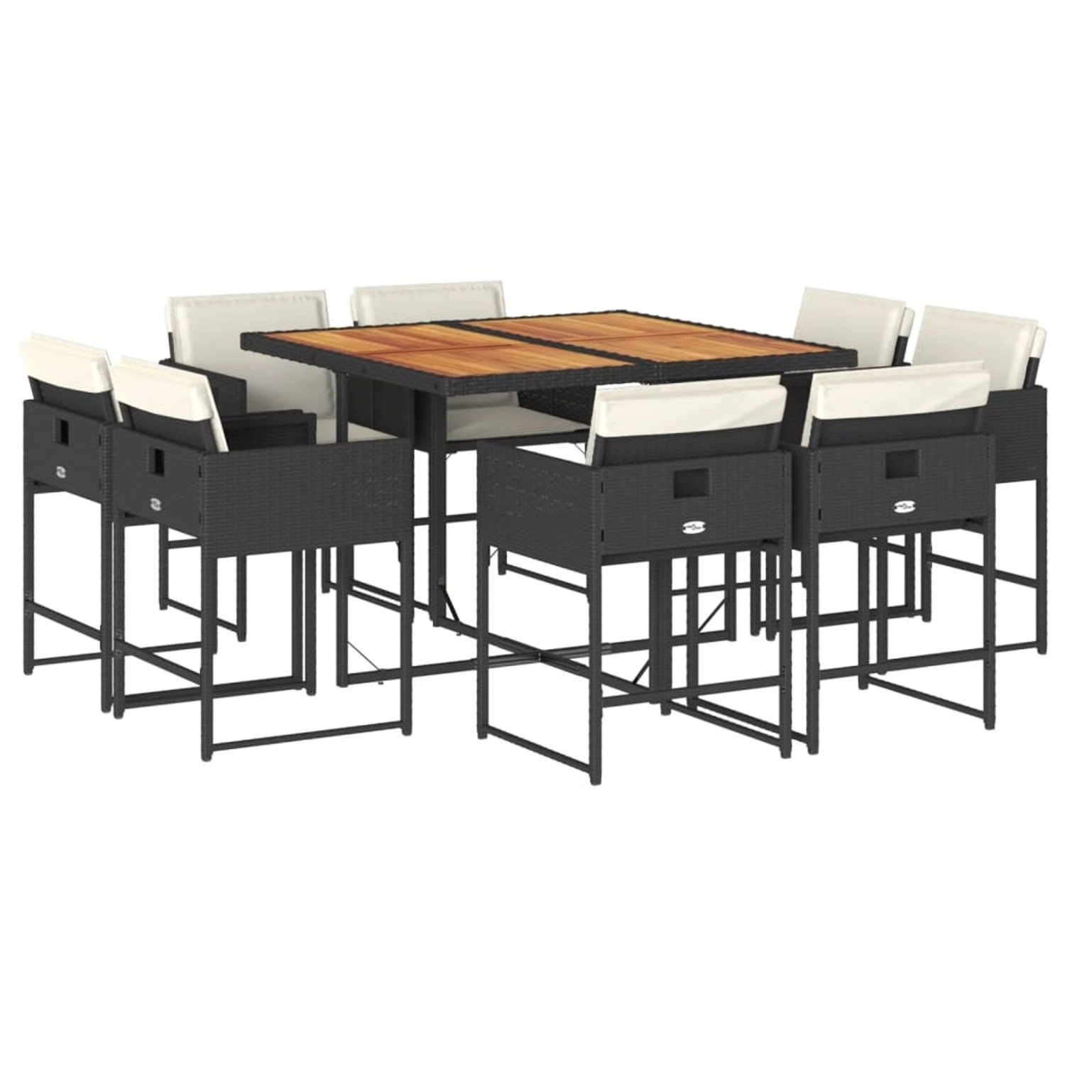 vidaXL 9-tlg Garten-Essgruppe mit Kissen Schwarz Poly Rattan Modell 123 vidaXL 9-tlg Garten-Essgruppe mit Kissen Schwarz Poly Rattan Modell 123 von VIDAXL